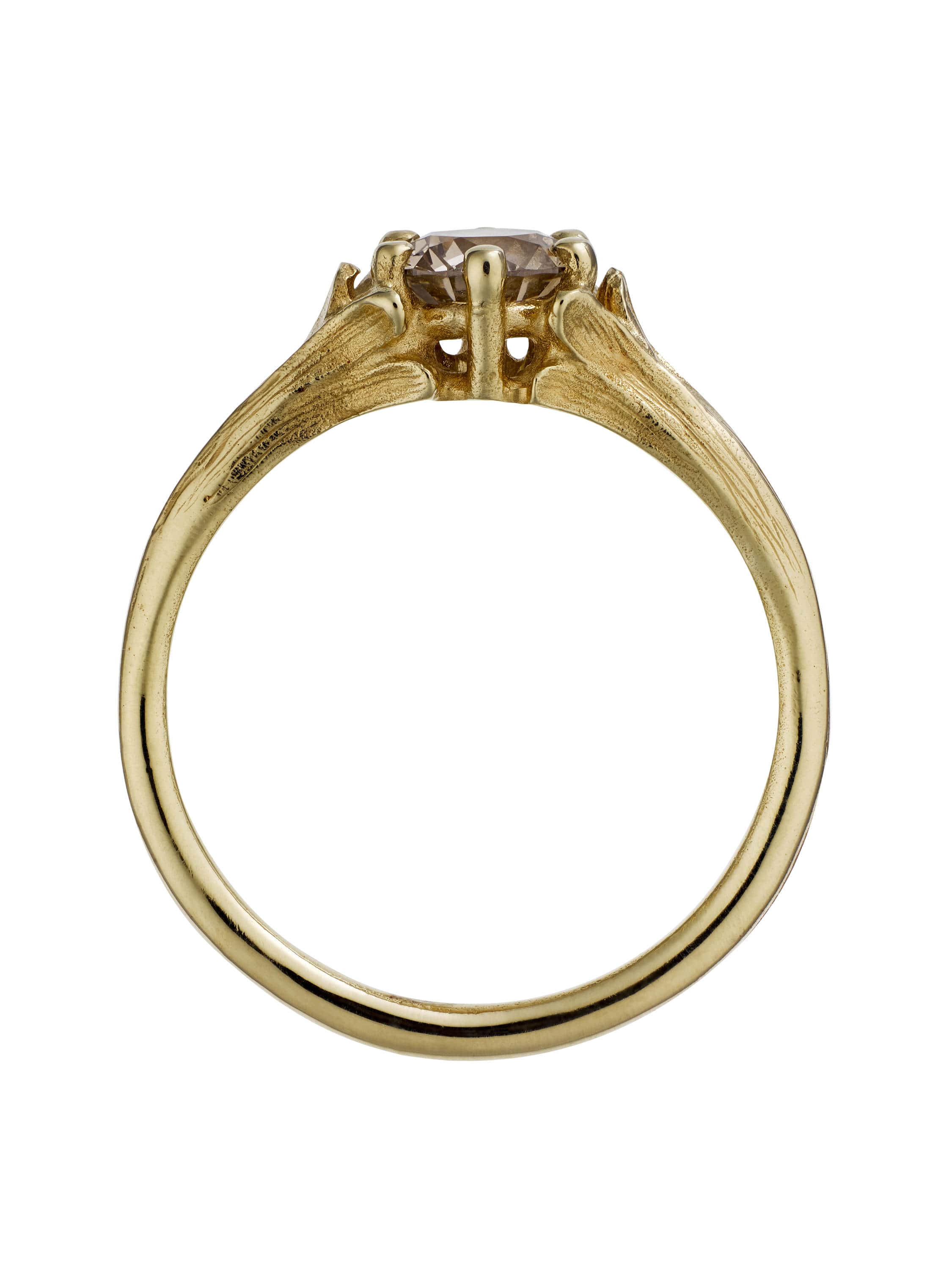Large Coronet Ring with 0.67ct Champagne Diamond - image 3 | 18ct yellow gold