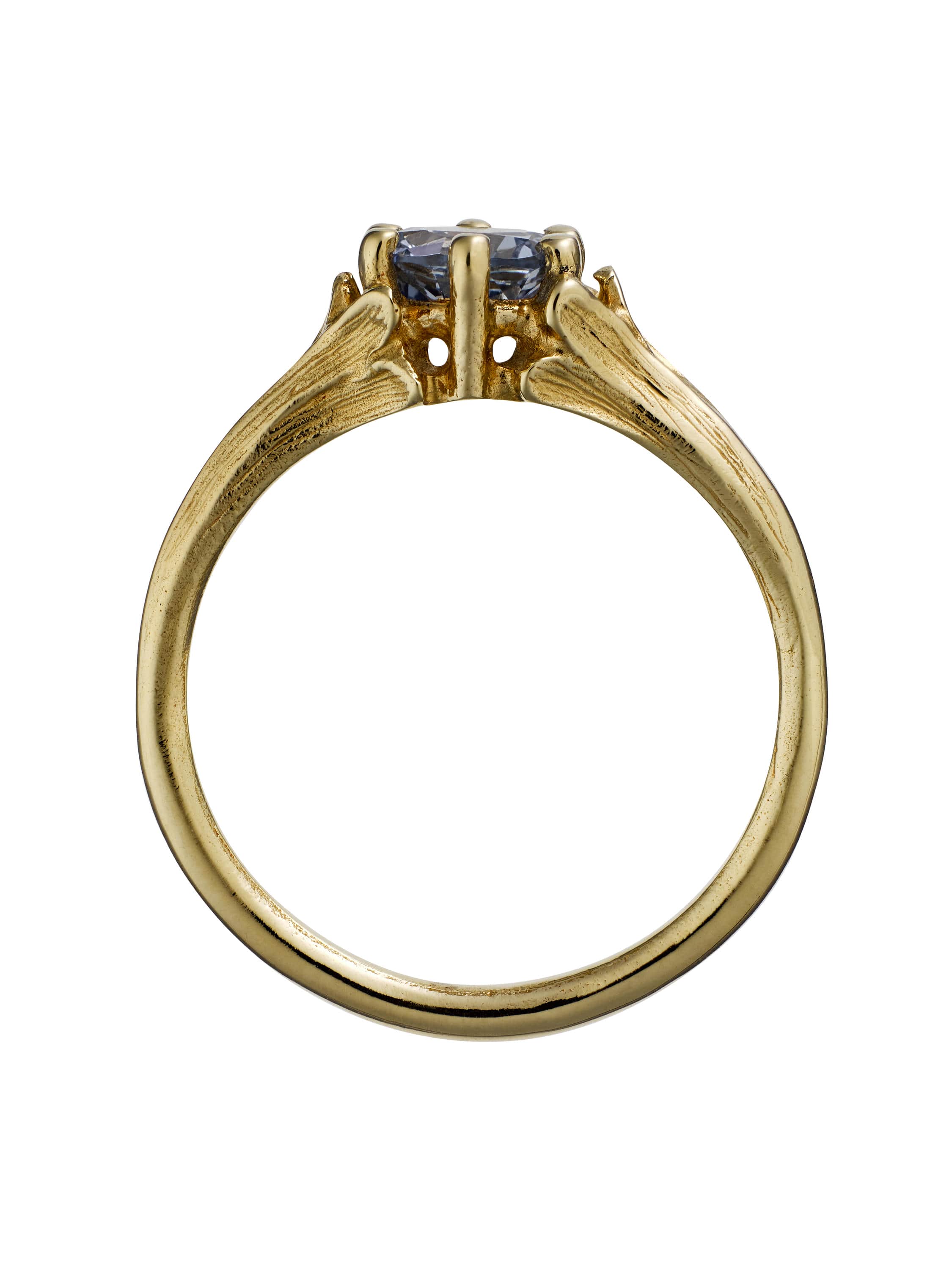 Large Coronet Ring with 0.85ct Sky Blue Madagascan Sapphire - image 3 | 18ct yellow gold