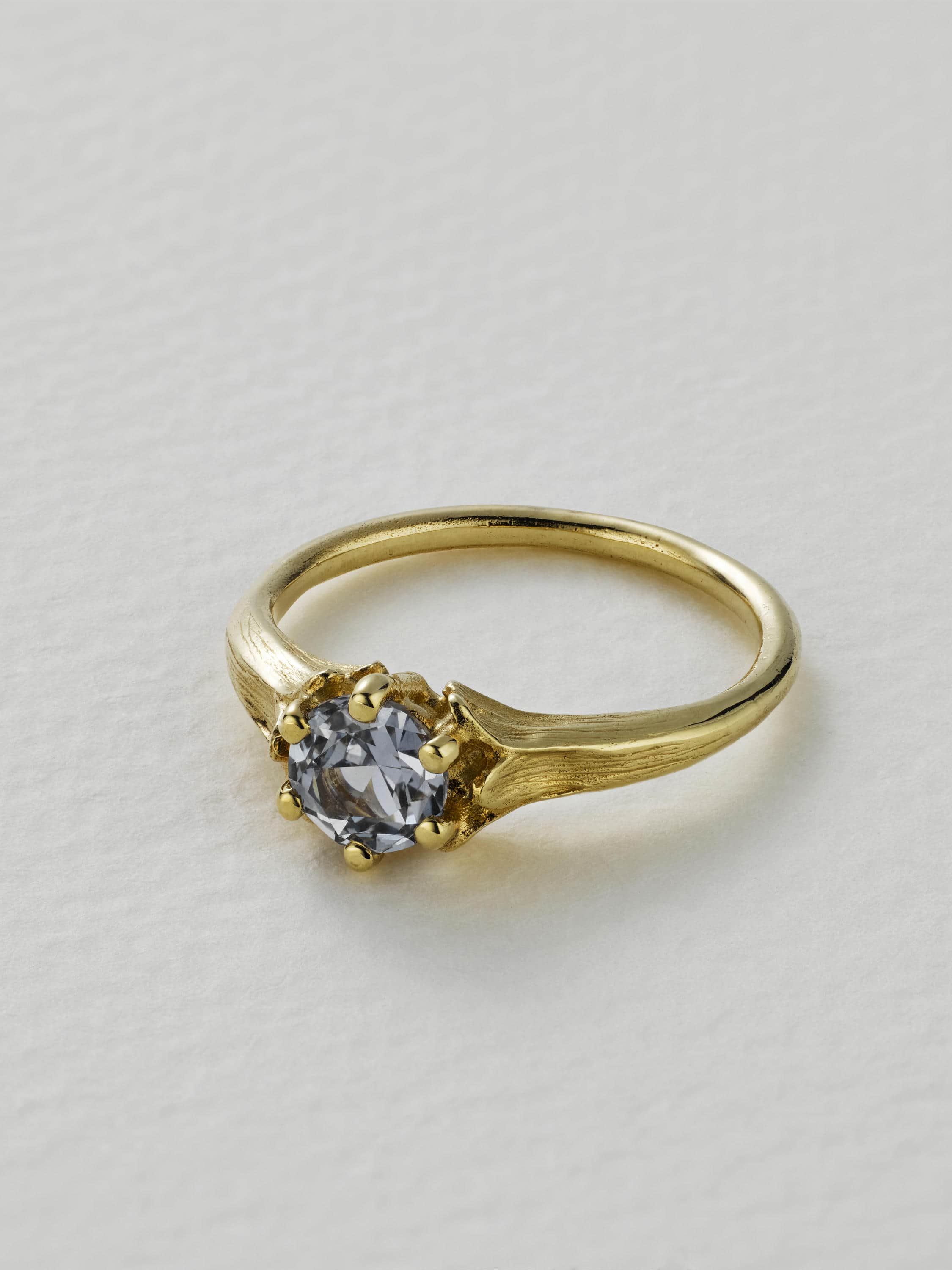 Large Coronet Ring with 0.85ct Sky Blue Madagascan Sapphire - image 2 | 18ct yellow gold