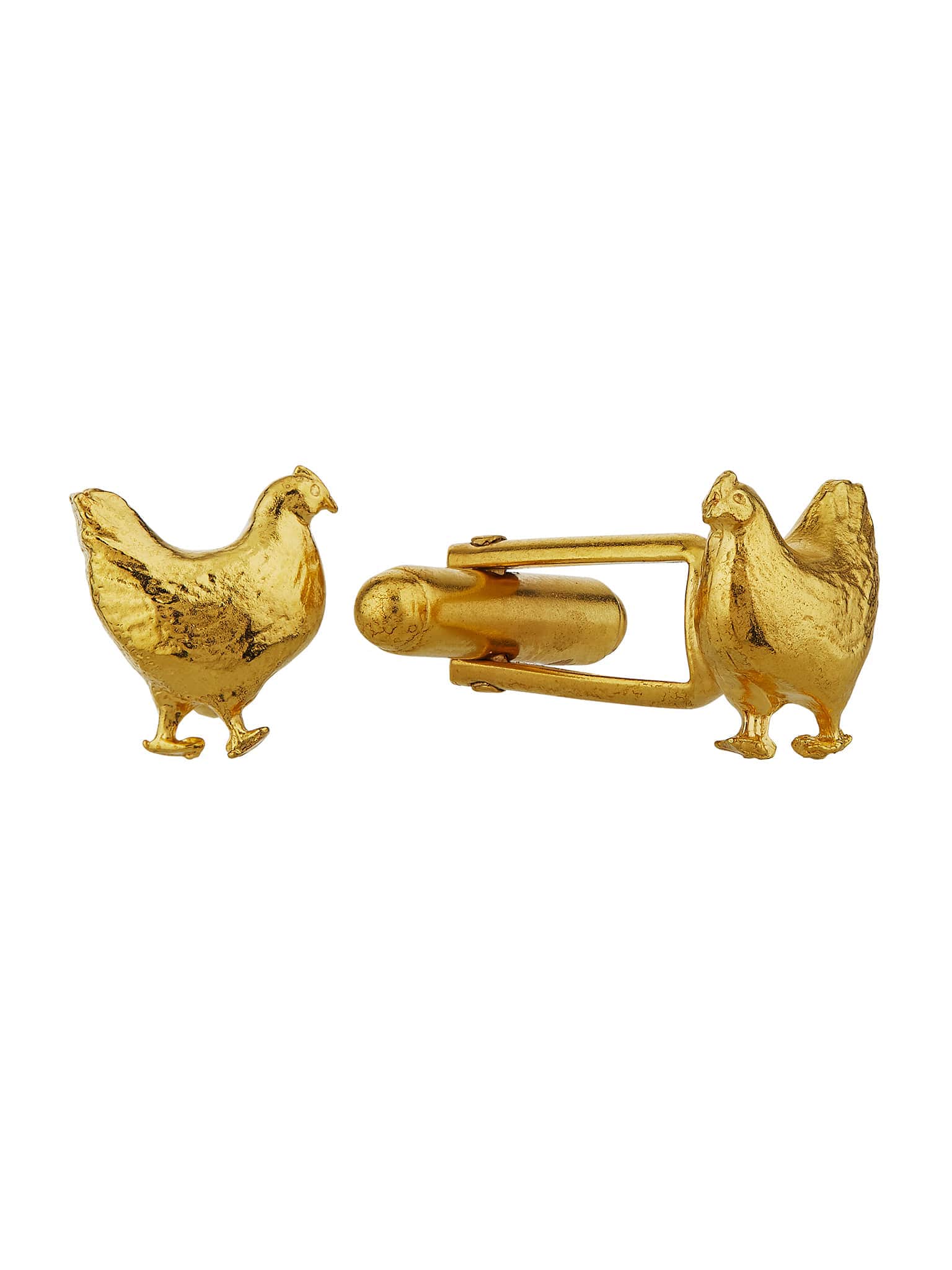 Hen Cufflinks - image 1 | gold plate