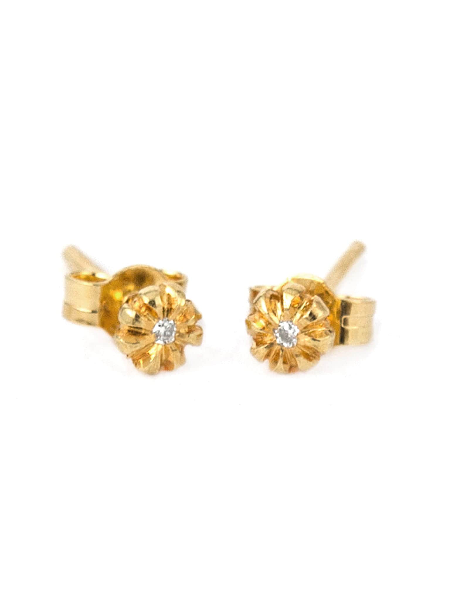 Bud Diamond Stud Earrings - image 1 | gold plate