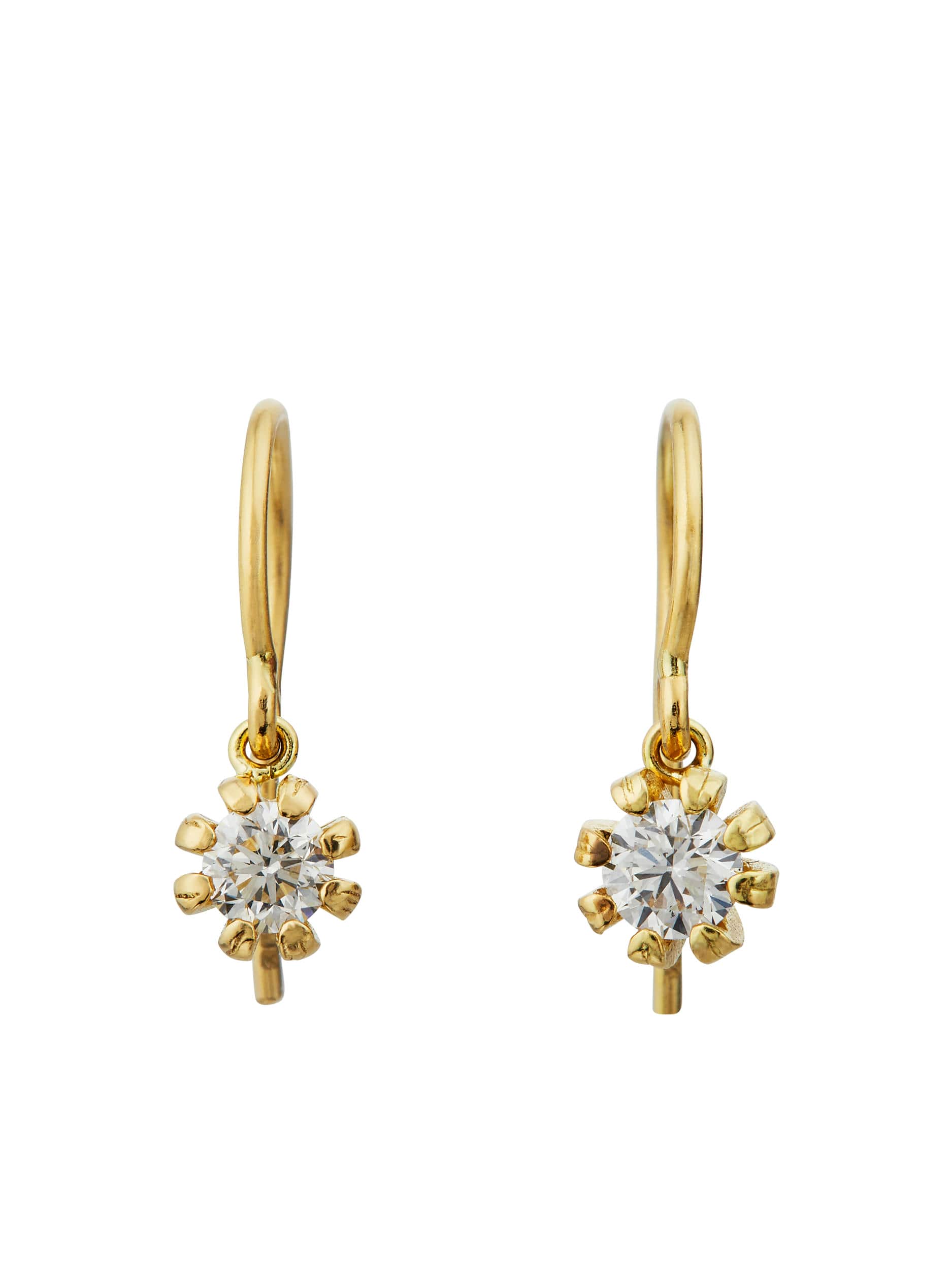 Seruni Bud Diamond Hook Drop Earrings - image 1 | 18ct yellow gold