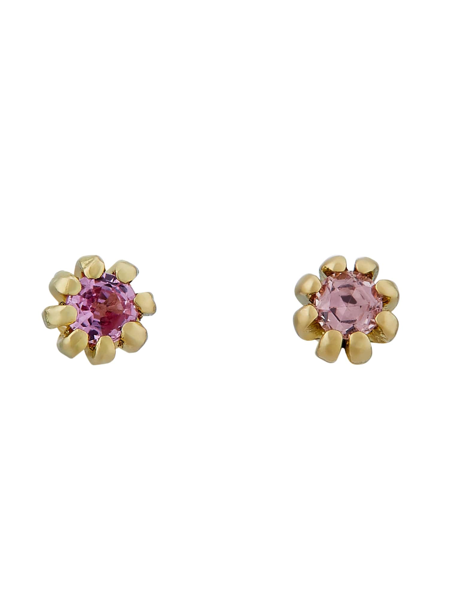 Hot Pink Sapphire Seruni Stud Earrings - image 3 | 18ct yellow gold