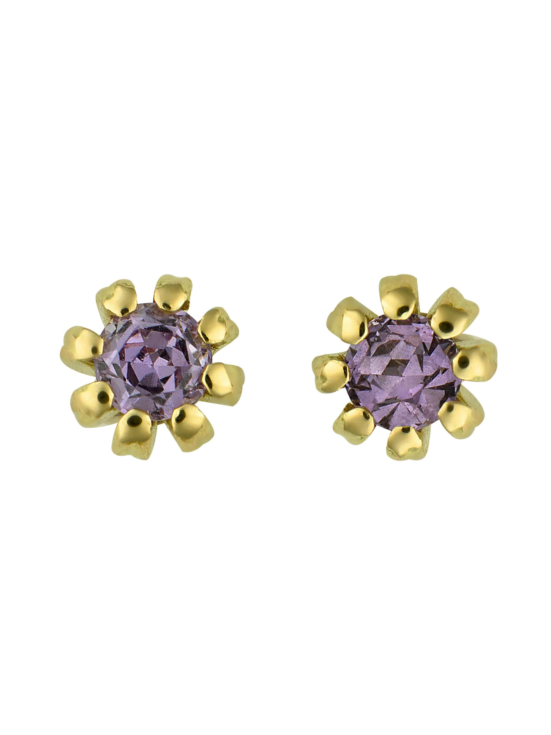 Lilac Sapphire Seruni Stud Earrings - image 3 | 18ct yellow gold
