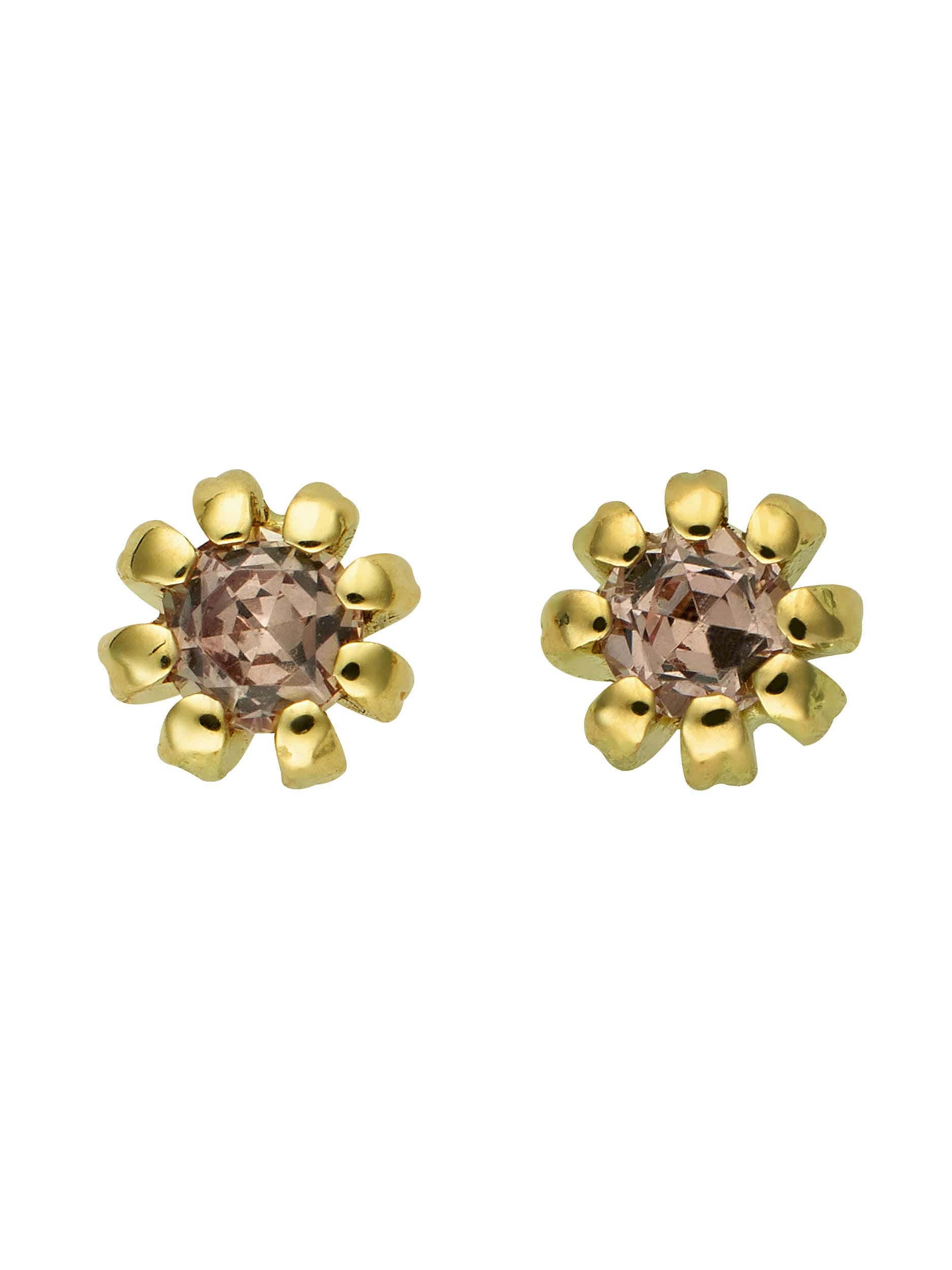 Peach Sapphire Seruni Stud Earrings - image 3 | 18ct yellow gold
