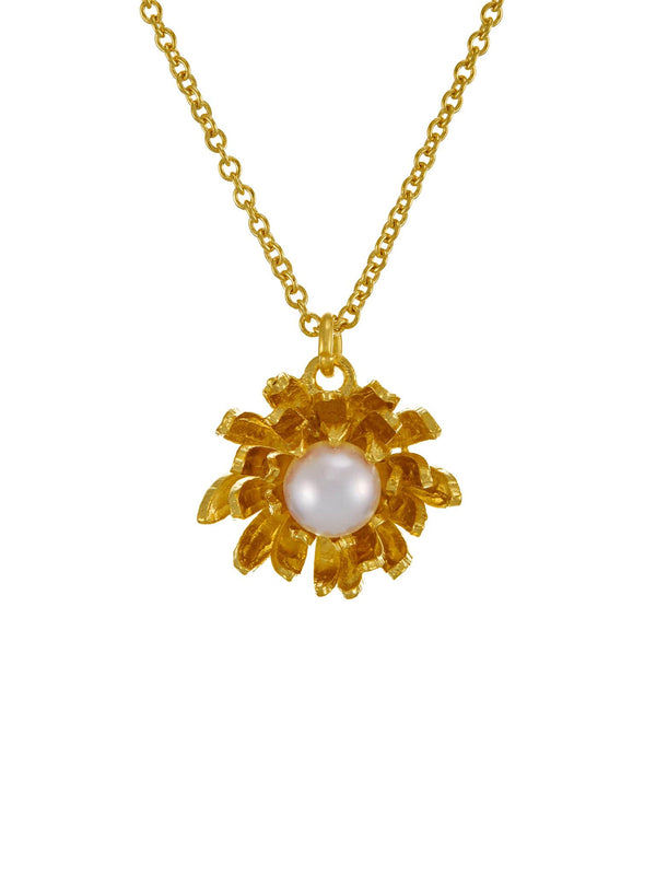 Chrysanthemum Flower Pearl Necklace