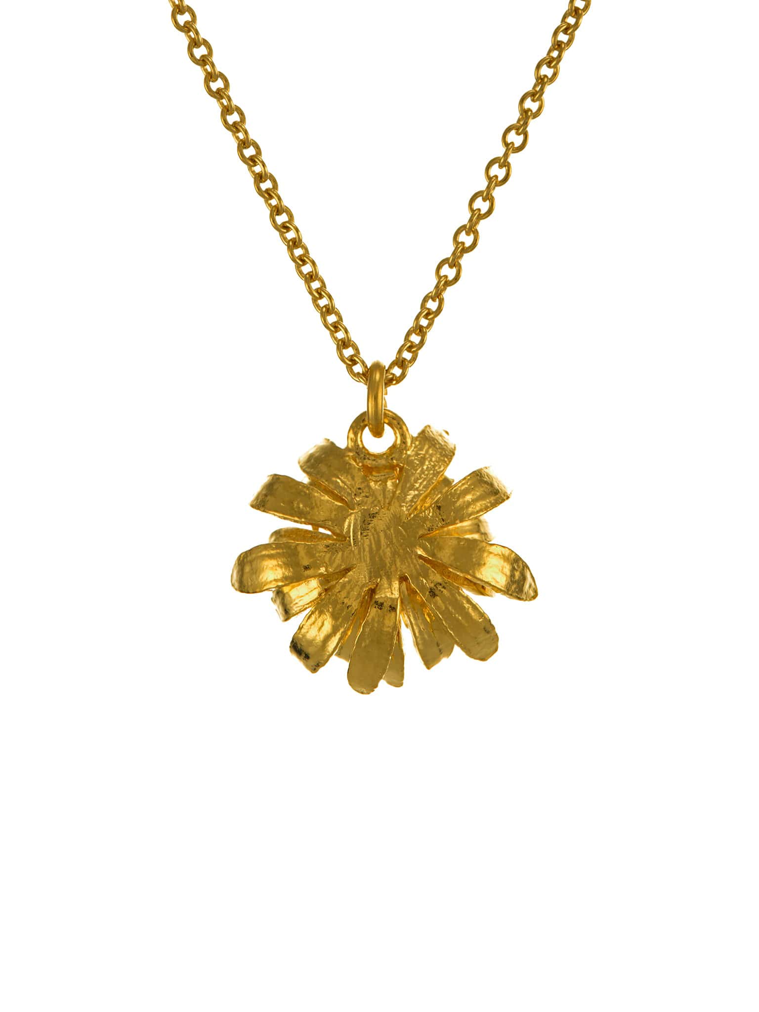 Chrysanthemum Flower Pearl Necklace - image 4 | gold plate