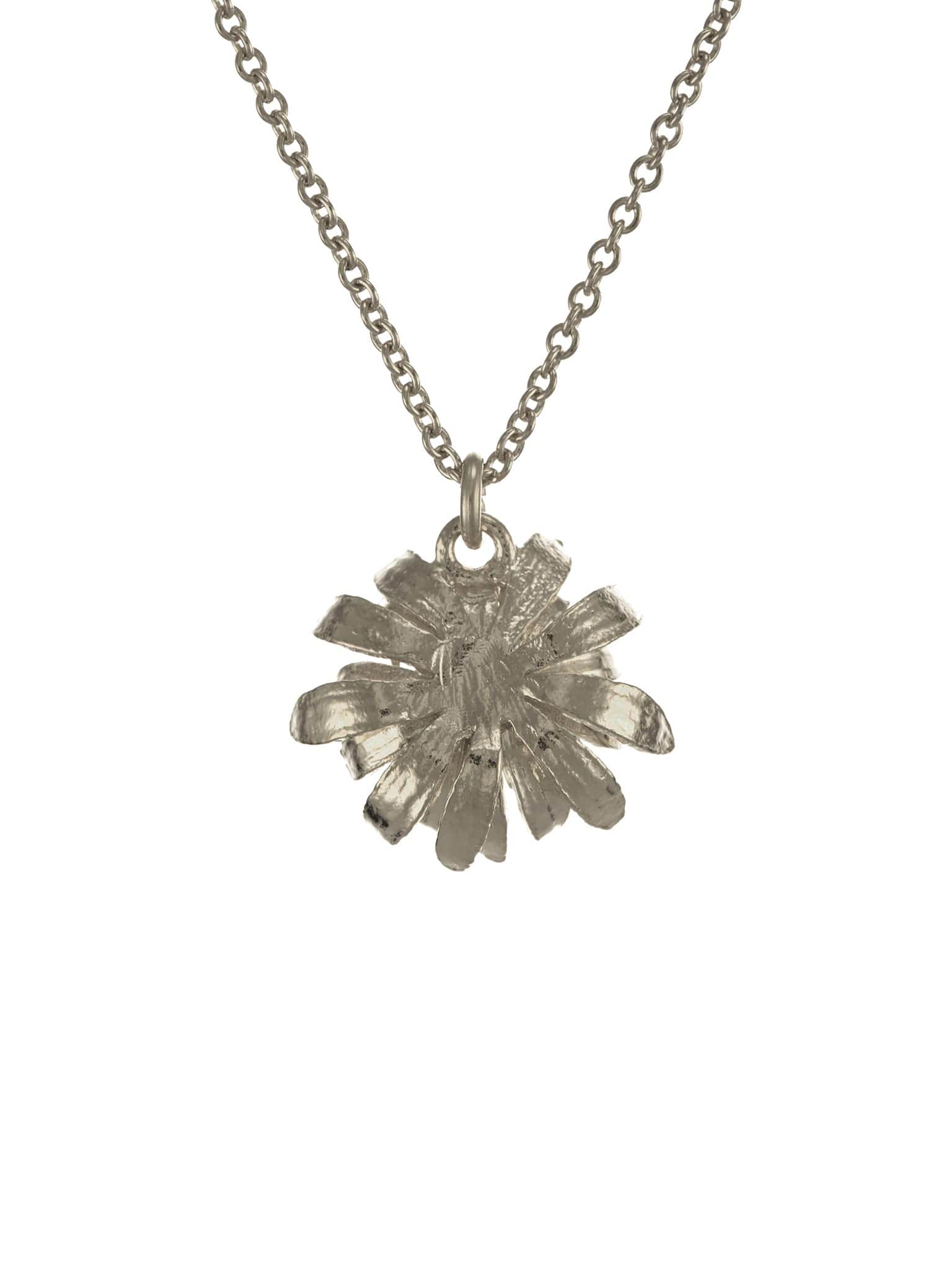 Chrysanthemum Flower Pearl Necklace - image 8 | silver
