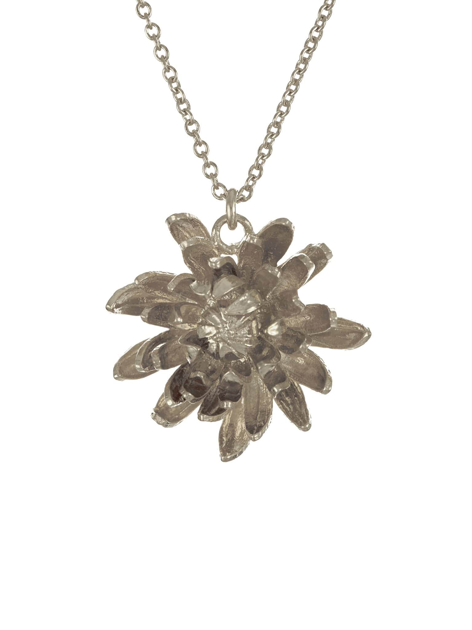Chrysanthemum Flower Necklace - image 7 | silver
