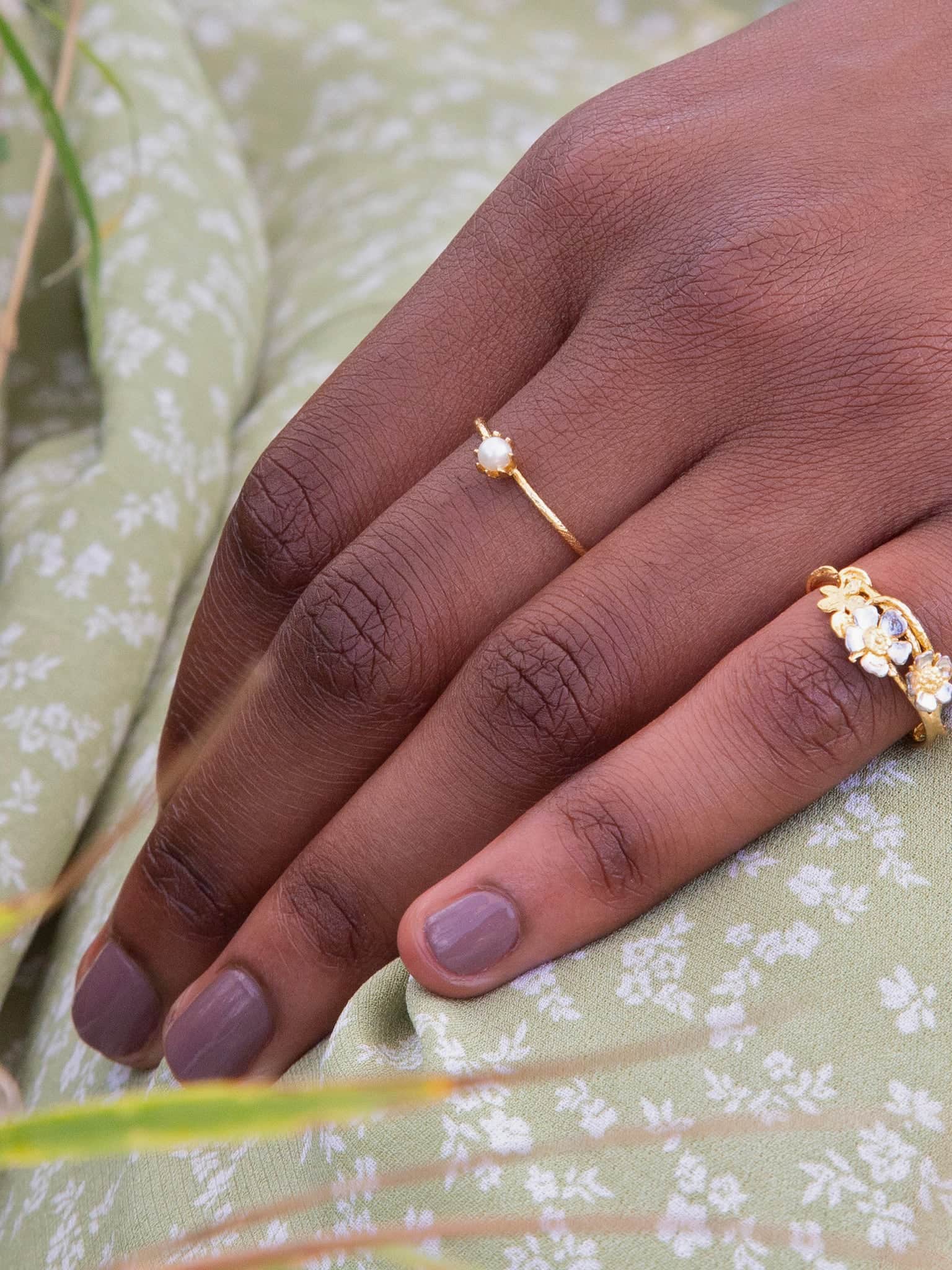 Baby Pearl Bud Ring - image 2