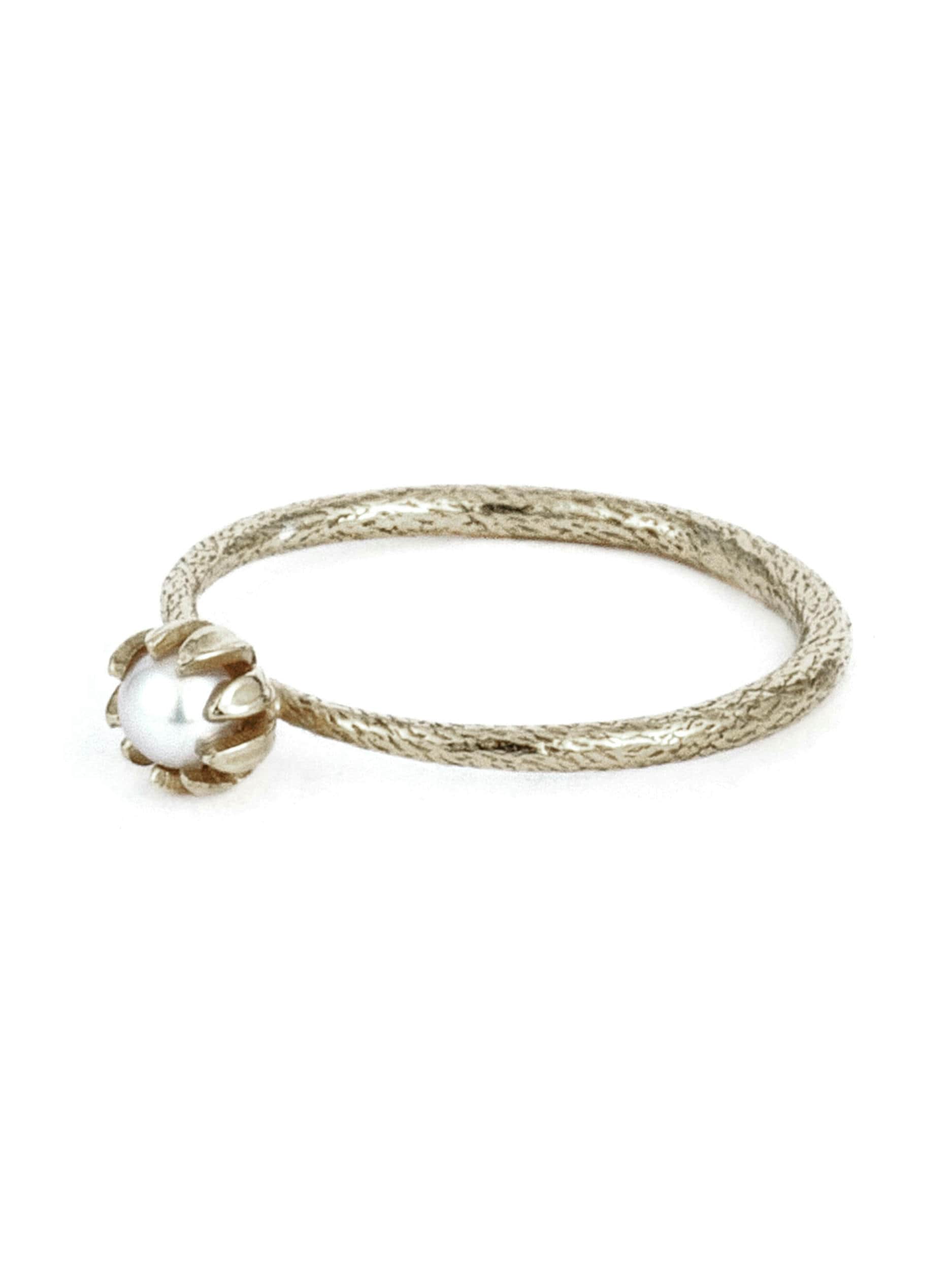 Baby Pearl Bud Ring - image 4 | silver