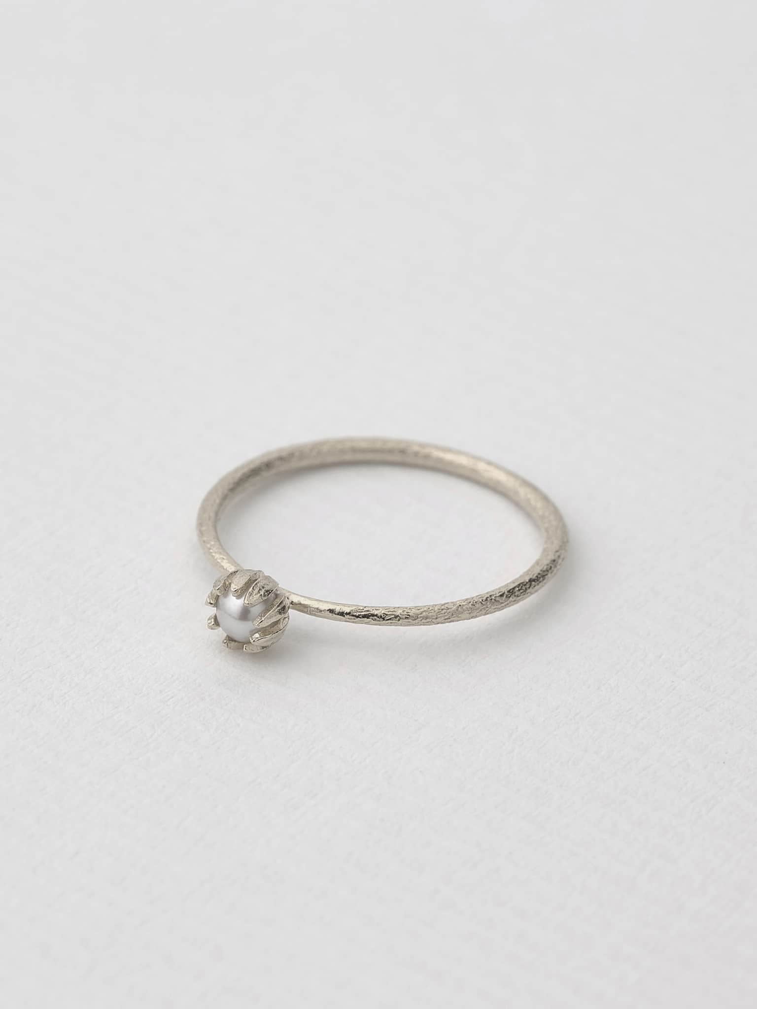 Baby Pearl Bud Ring - image 5 | silver