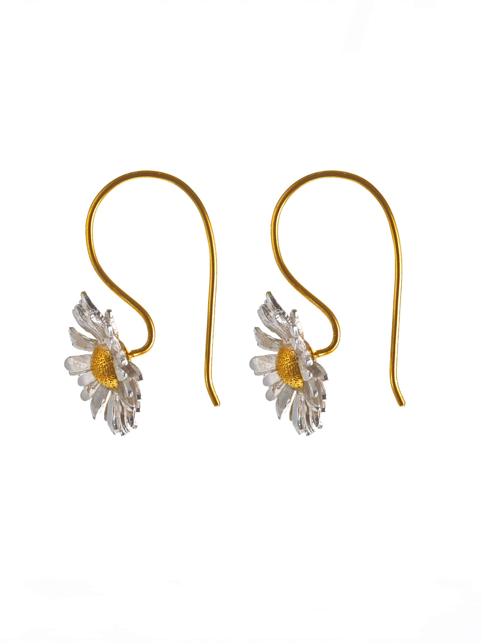 Big Daisy Hook Earrings - image 5 | silver & gold plate