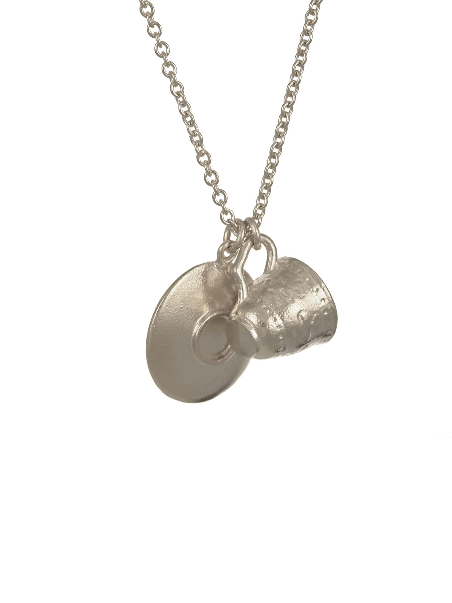 Teacup & Saucer Necklace - image 8 | silver