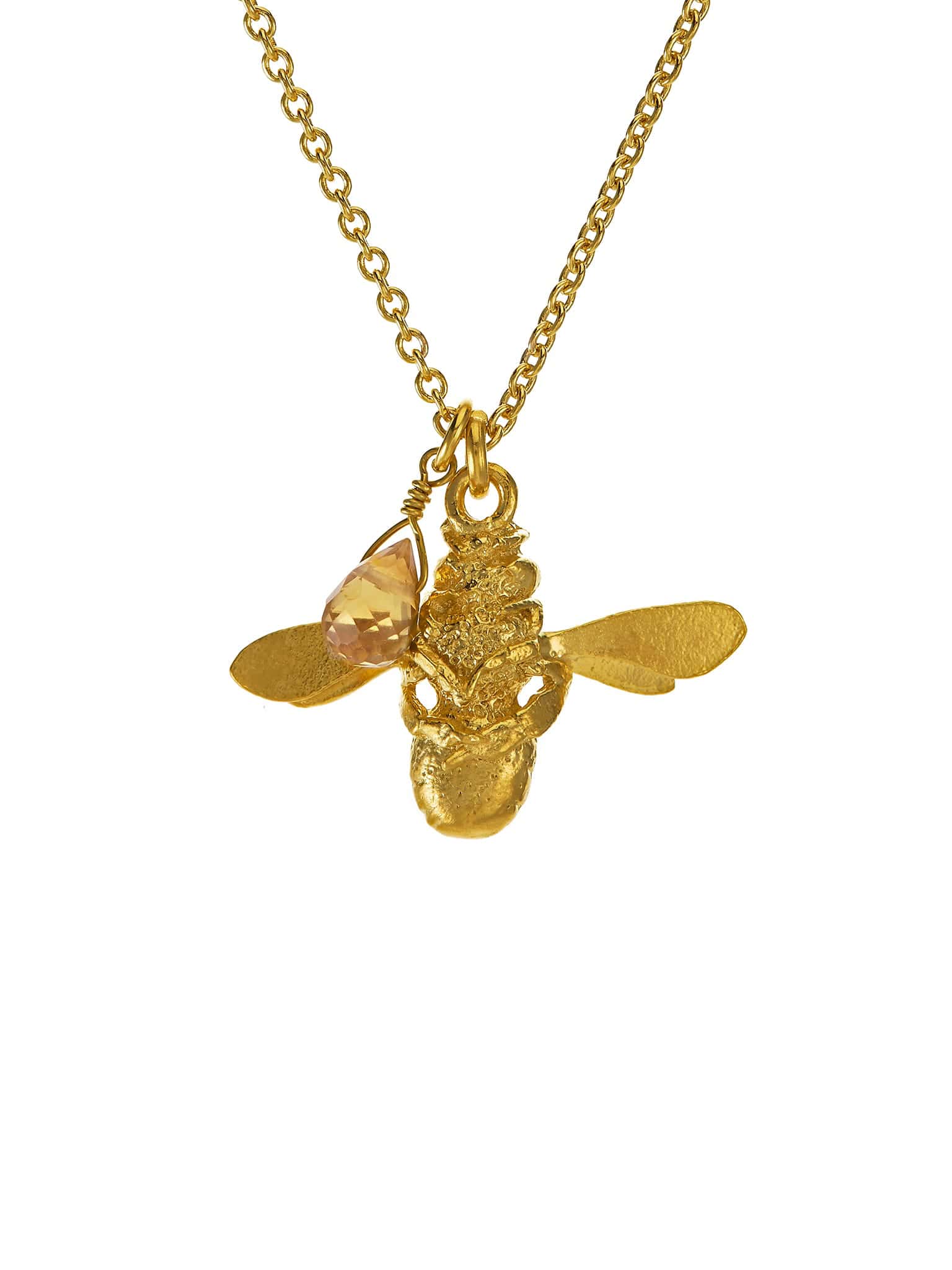 Honey Bee and Citrine Necklace - image 4 | gold plate