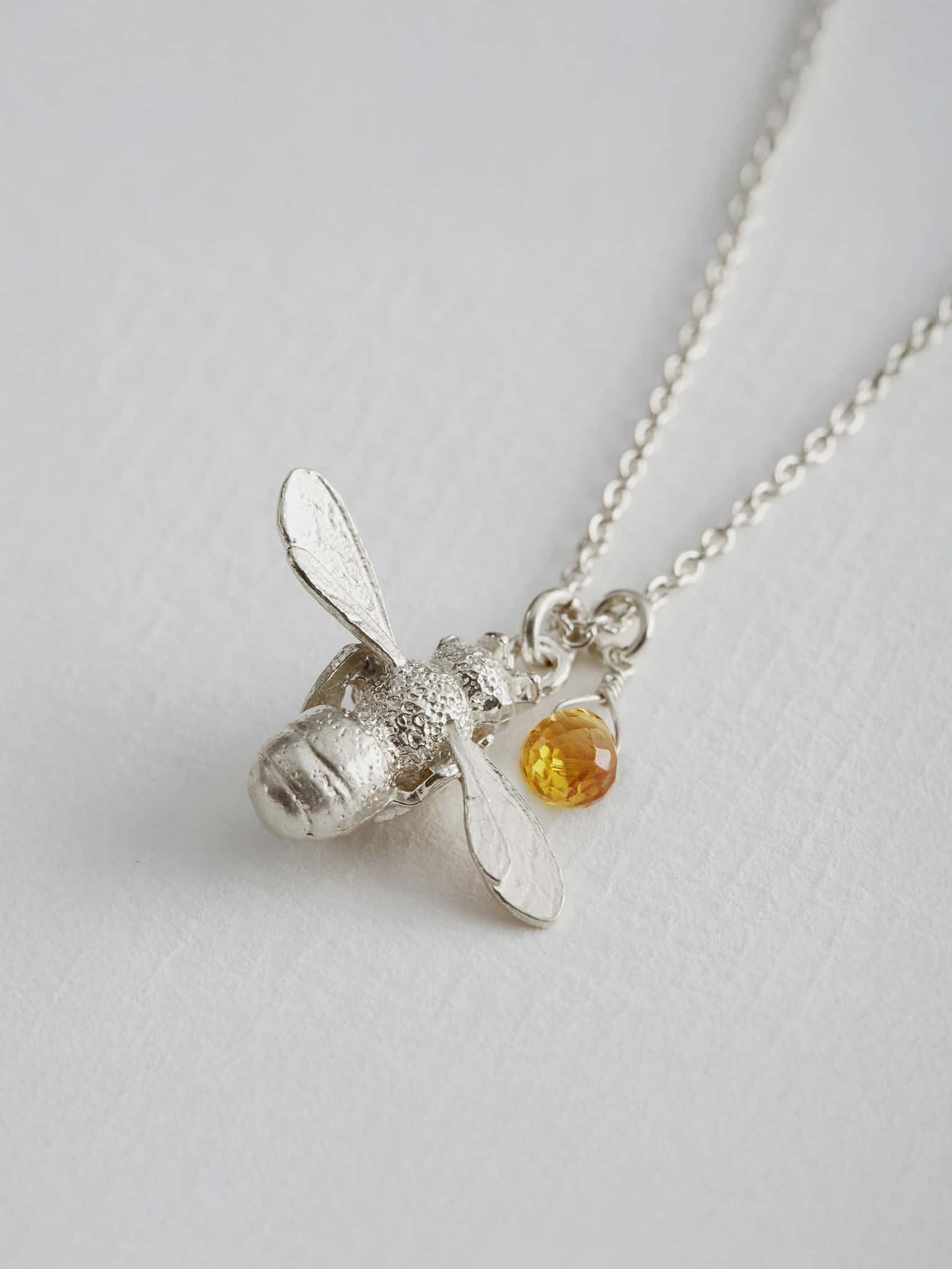 Honey Bee and Citrine Necklace - image 8 | silver