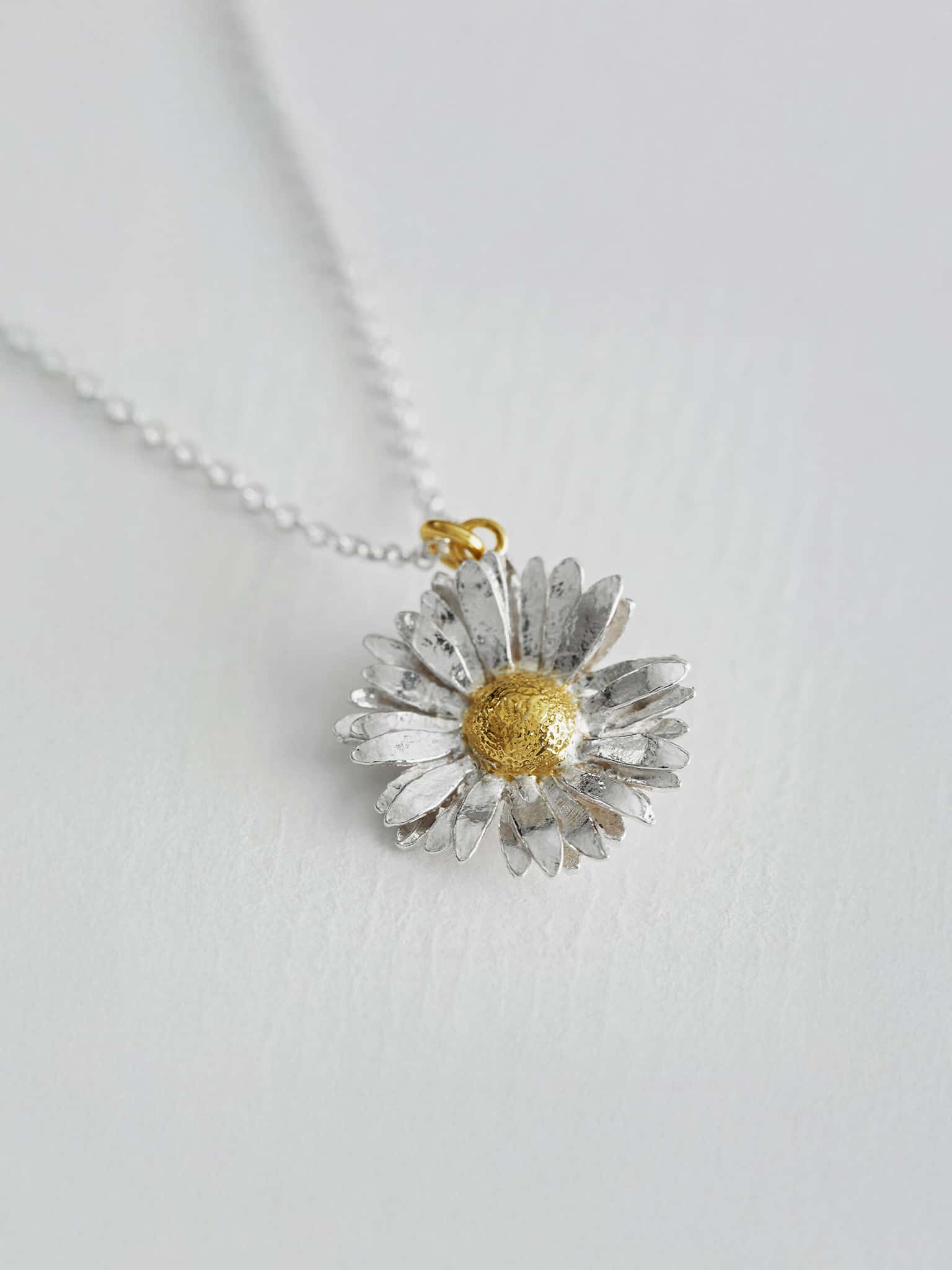 Big Daisy Necklace - image 4 | silver & gold plate