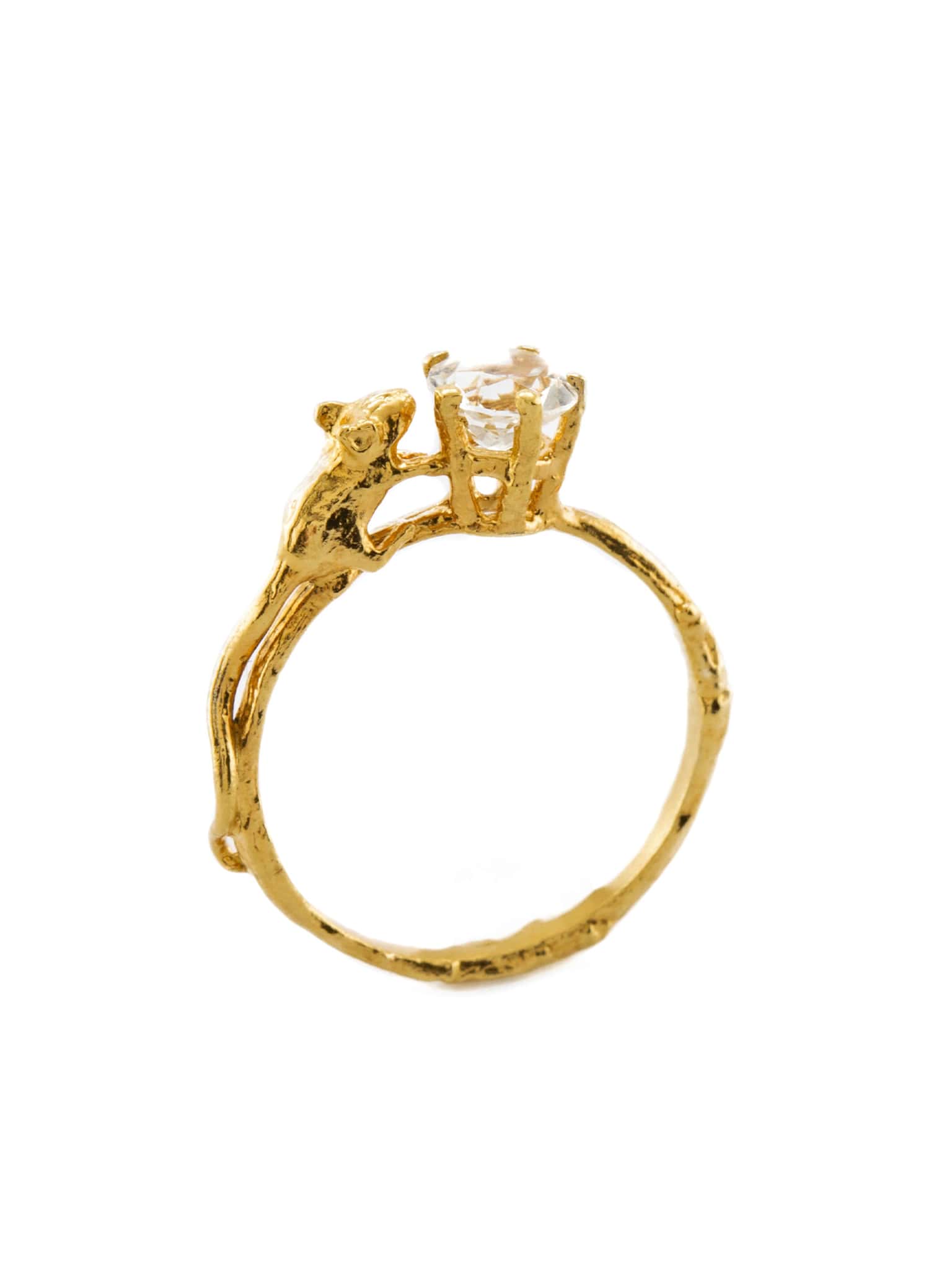 Mouse & Topaz Ring - image 1 | gold plate