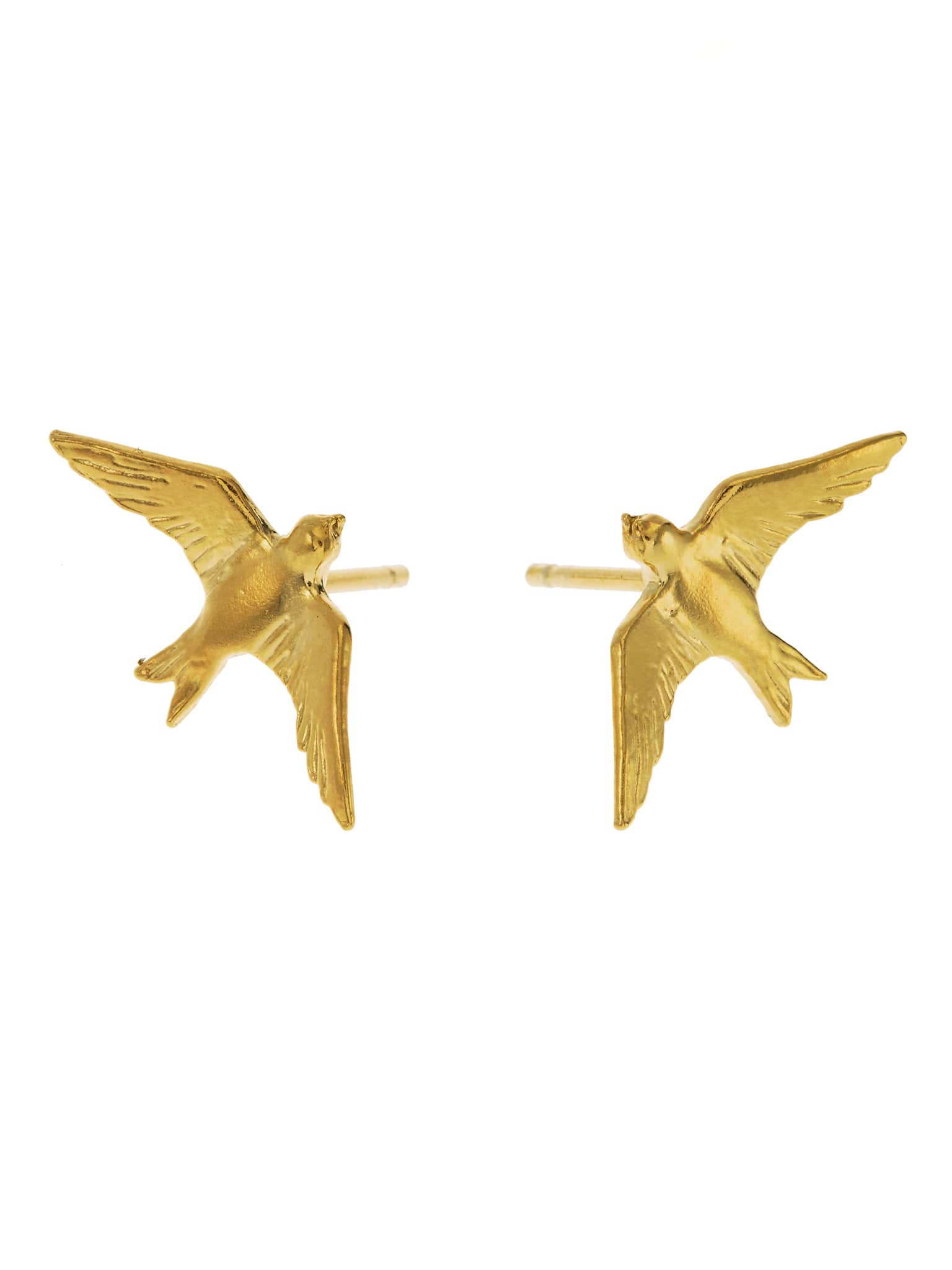 Flying Swallow Stud Earrings - image 1 | gold plate