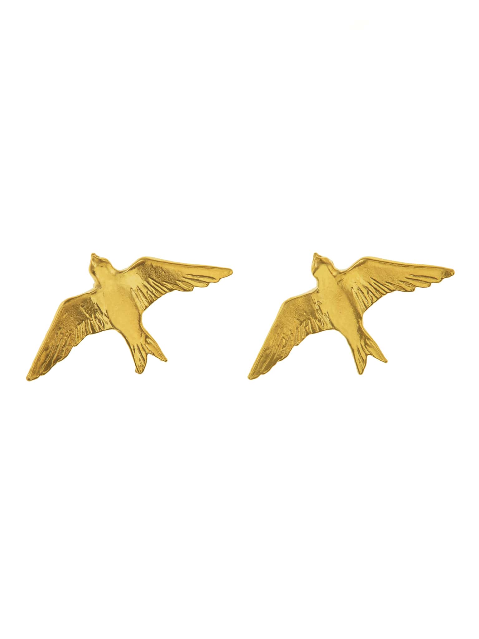 Flying Swallow Stud Earrings - image 5 | gold plate