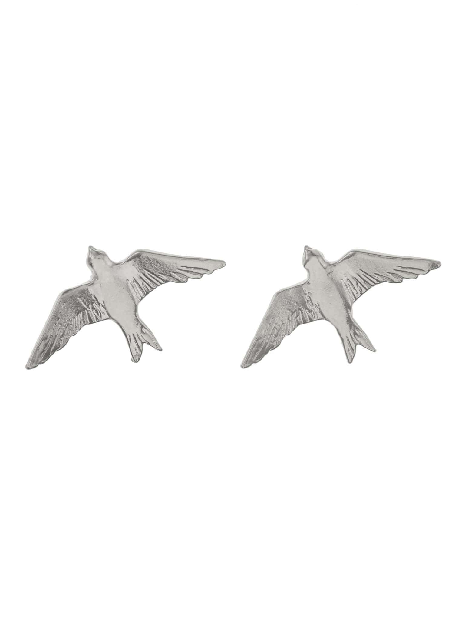Flying Swallow Stud Earrings - image 9 | silver