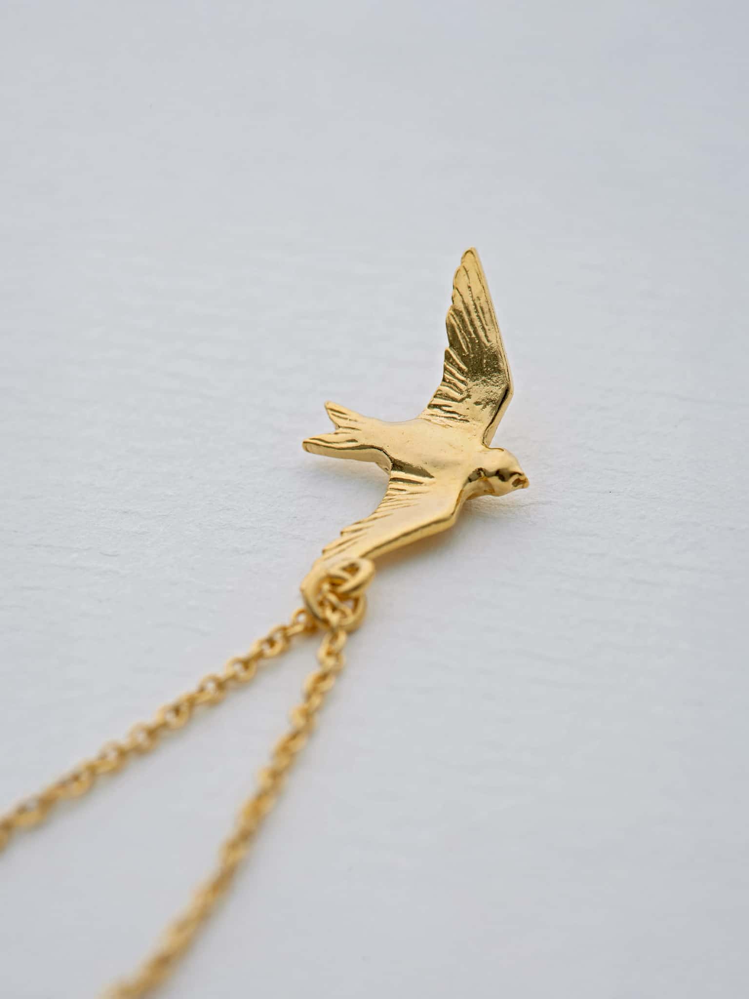 Flying Swallow Necklace - image 4 | gold plate