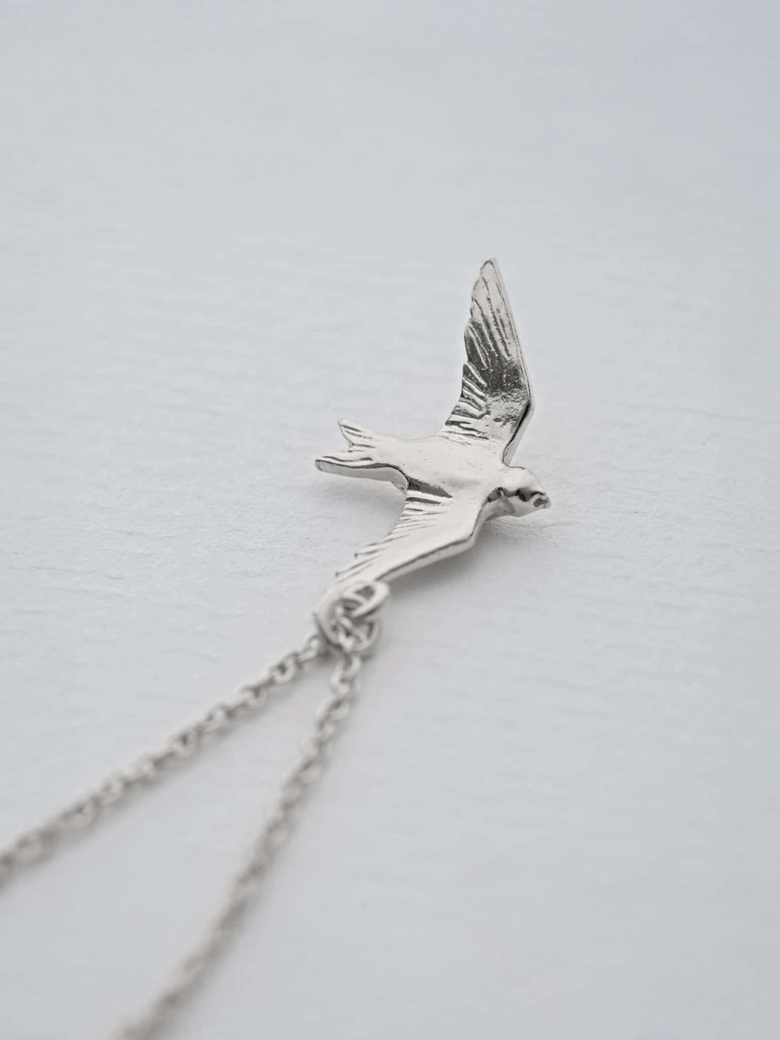 Flying Swallow Necklace - image 8 | silver