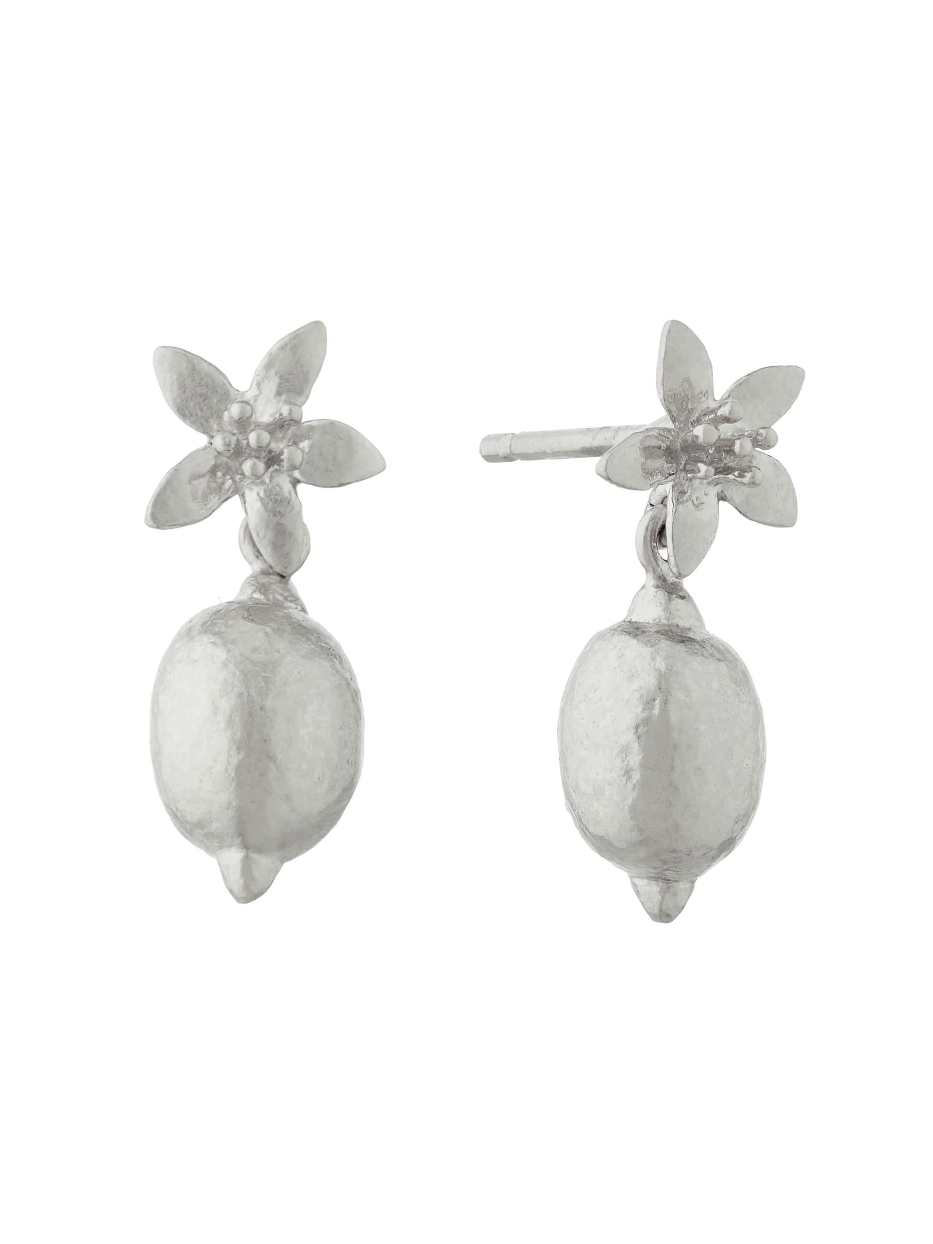 Lemon Blossom Stud Earrings with Lemon Drops - image 6 | silver