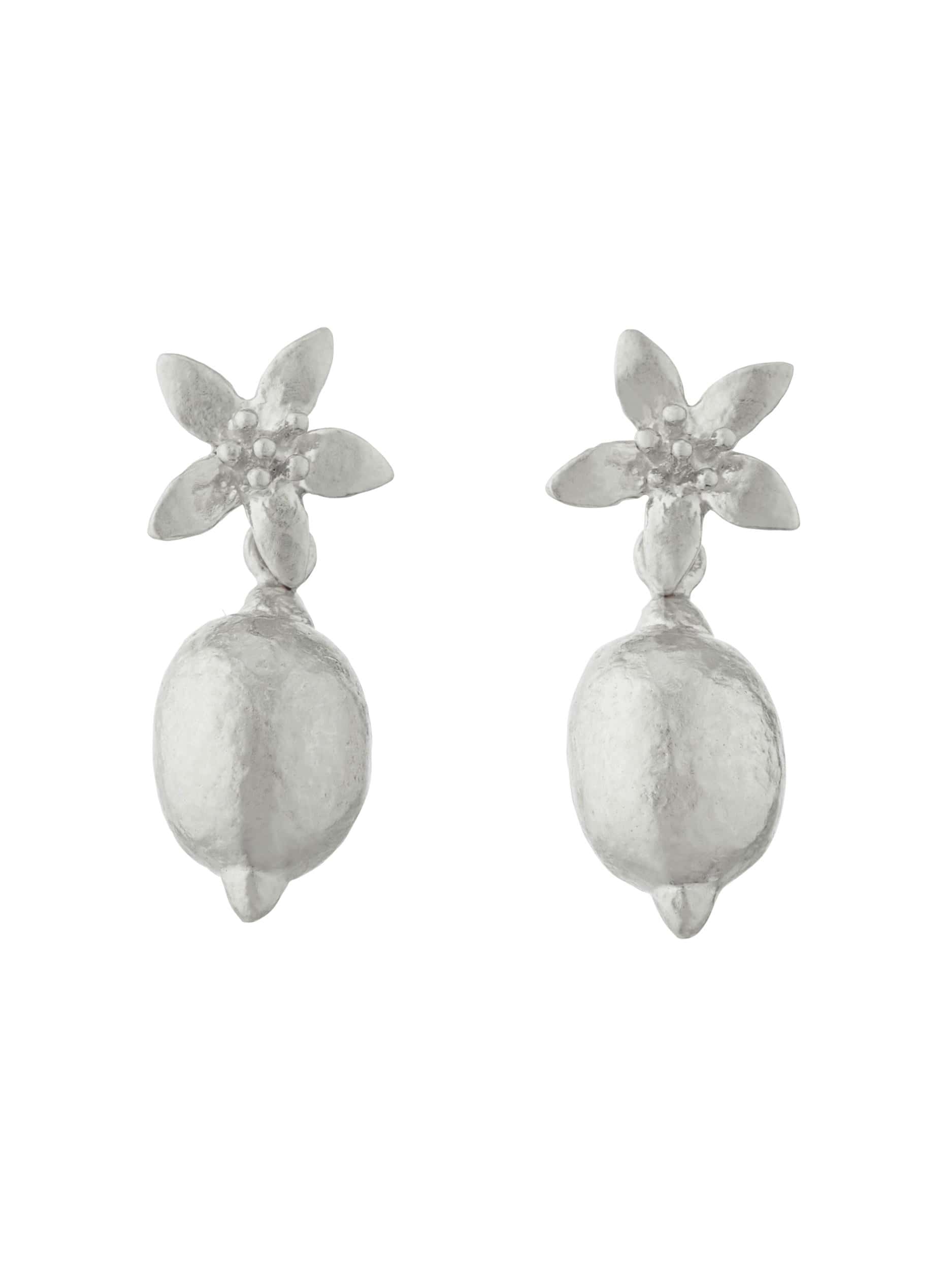 Lemon Blossom Stud Earrings with Lemon Drops - image 8 | silver