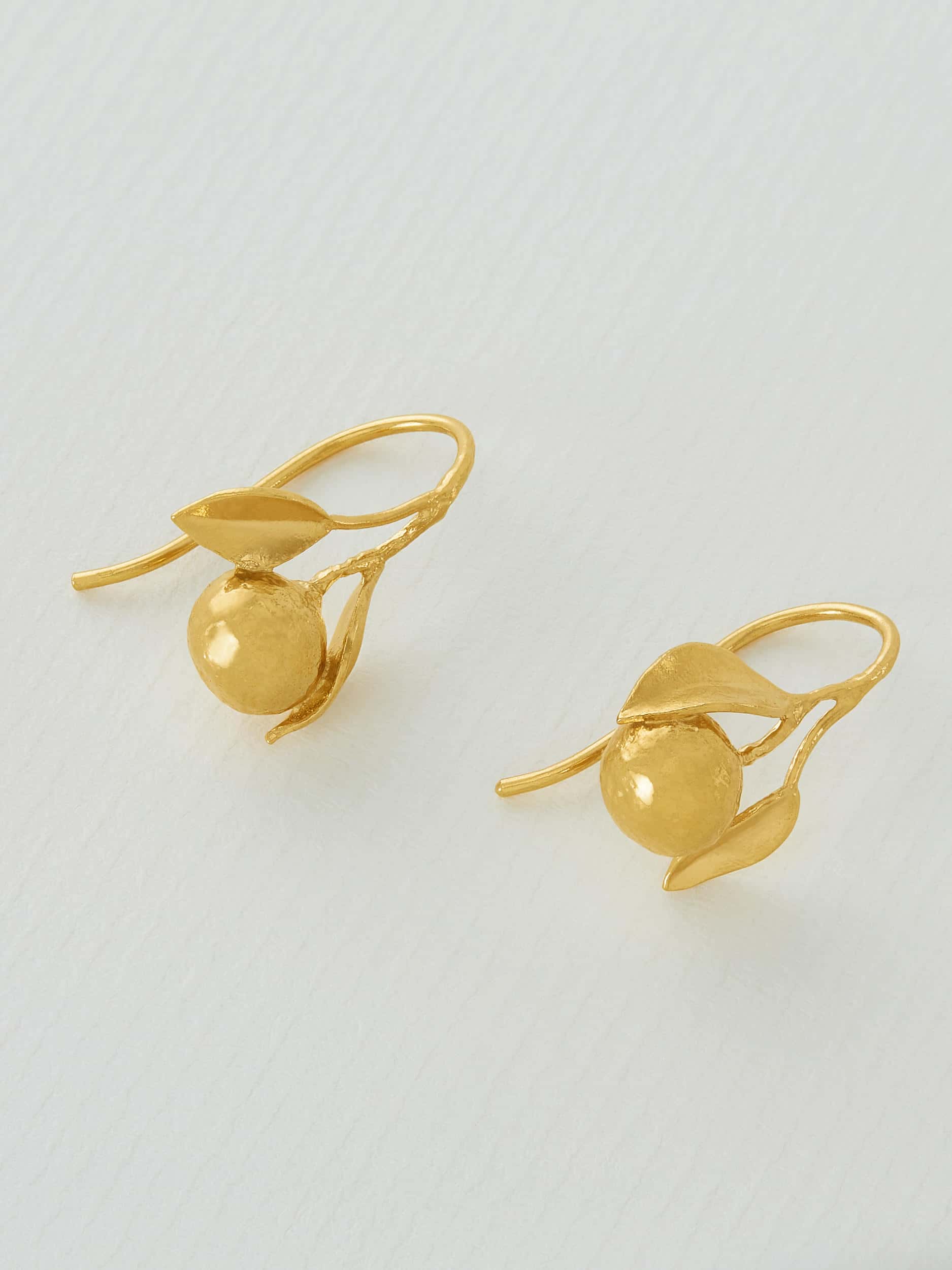Orange Hook Earrings - image 4 | gold plate