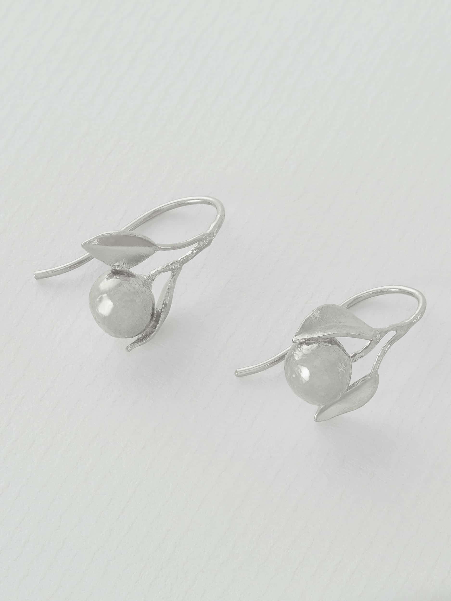 Orange Hook Earrings - image 7 | silver