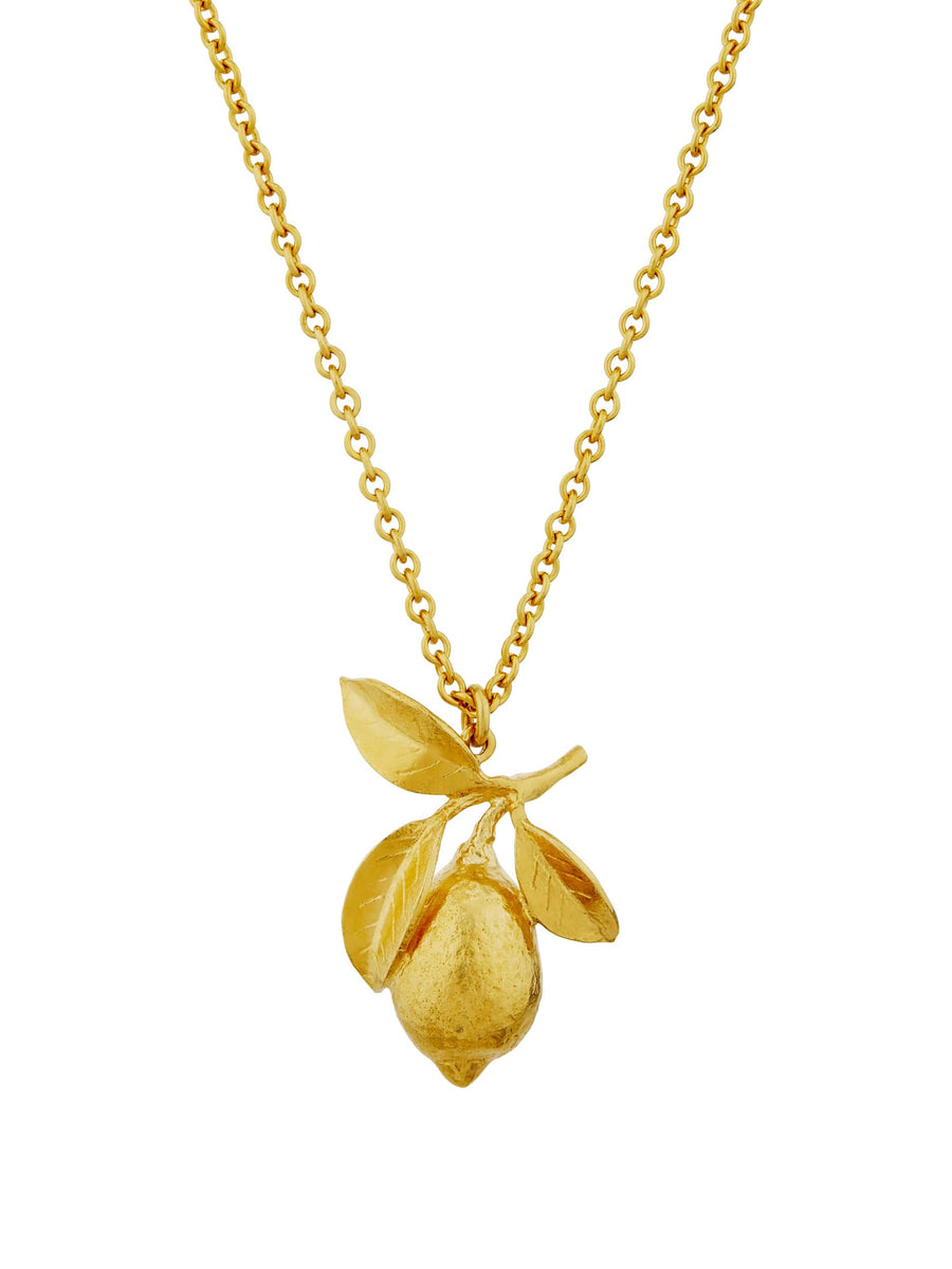 Large Lemon & Leaf Necklace