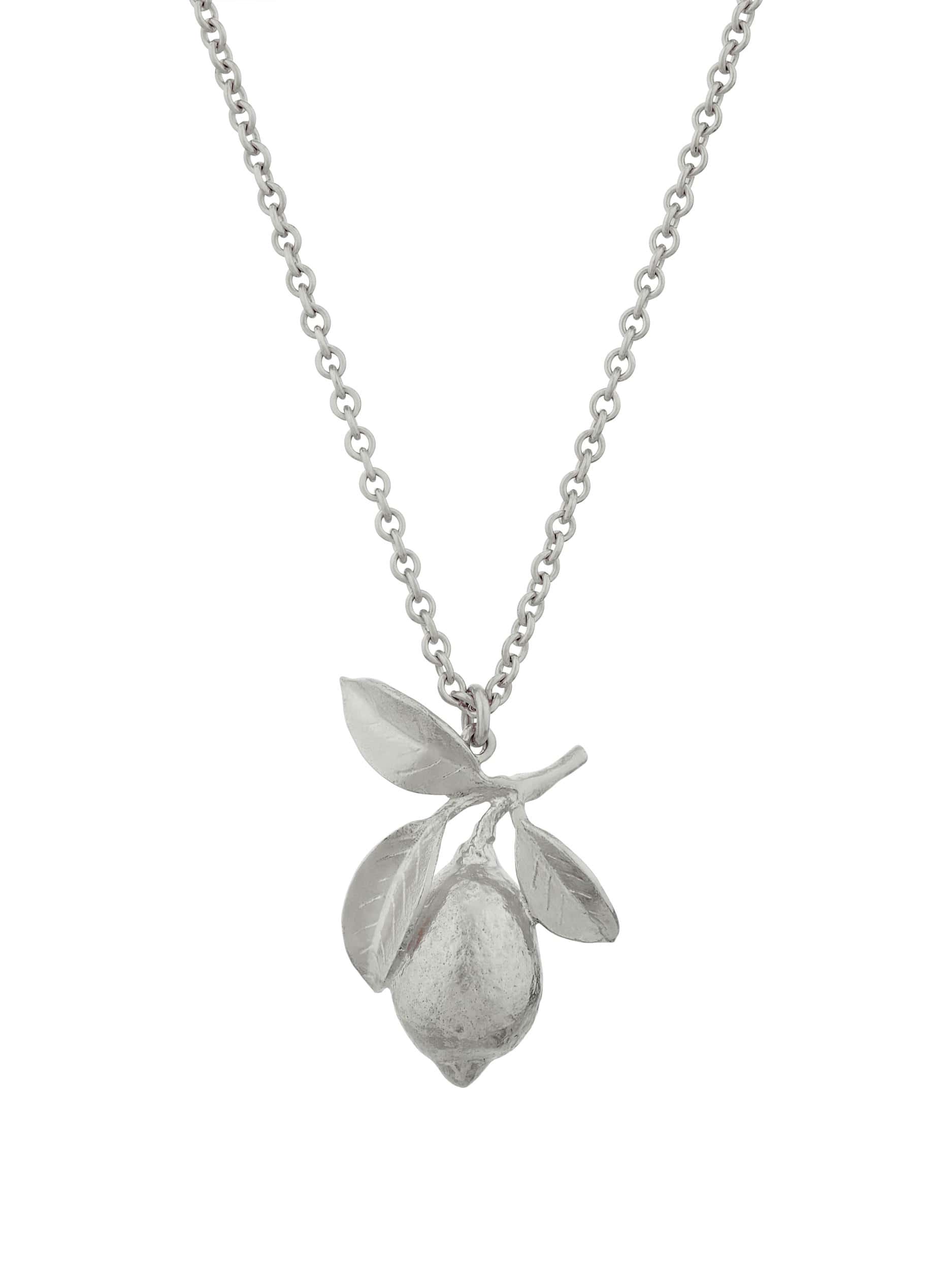 Large Lemon & Leaf Necklace - image 5 | silver