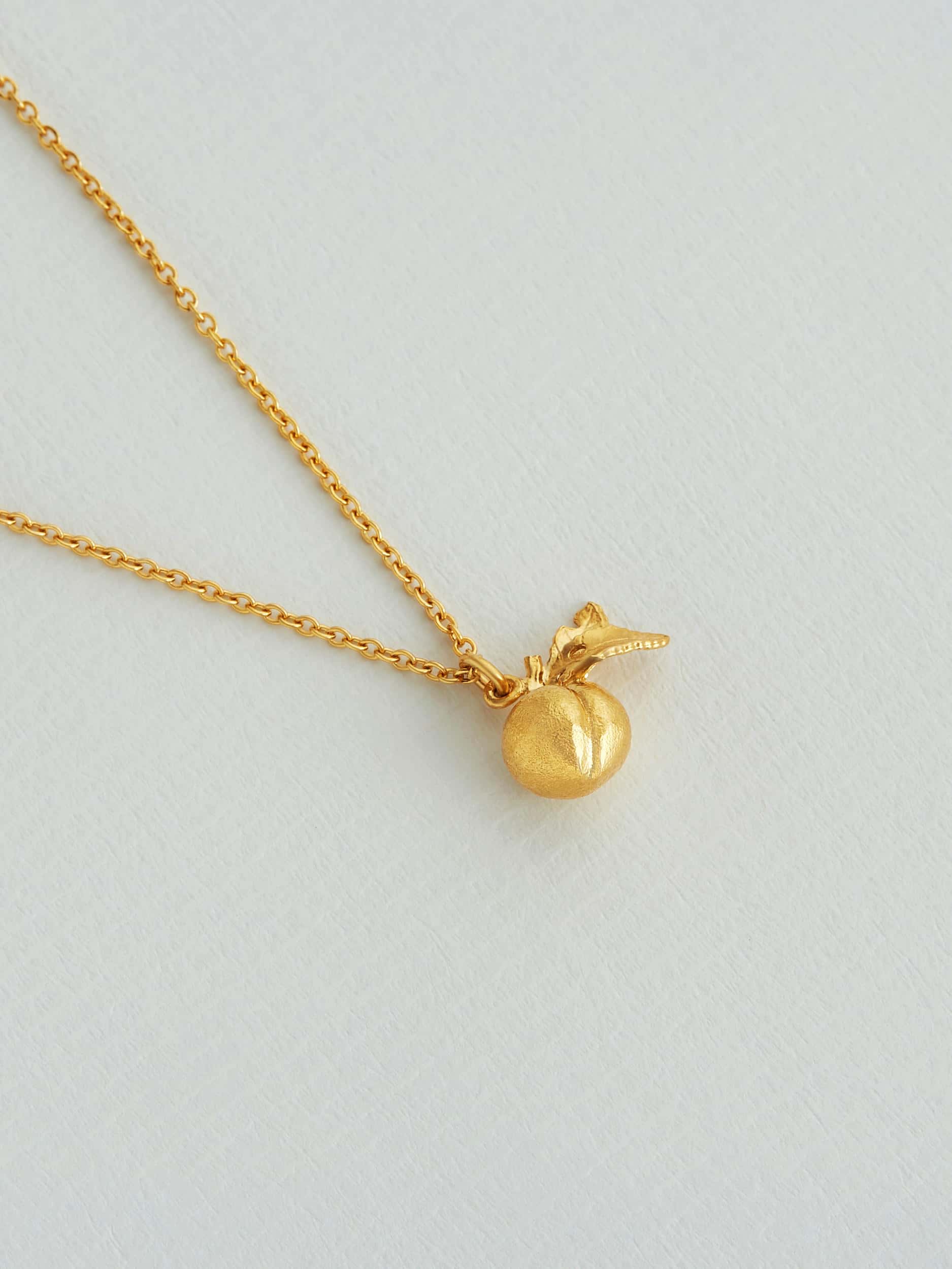 Small & Sweet Peach Necklace - image 3 | gold plate
