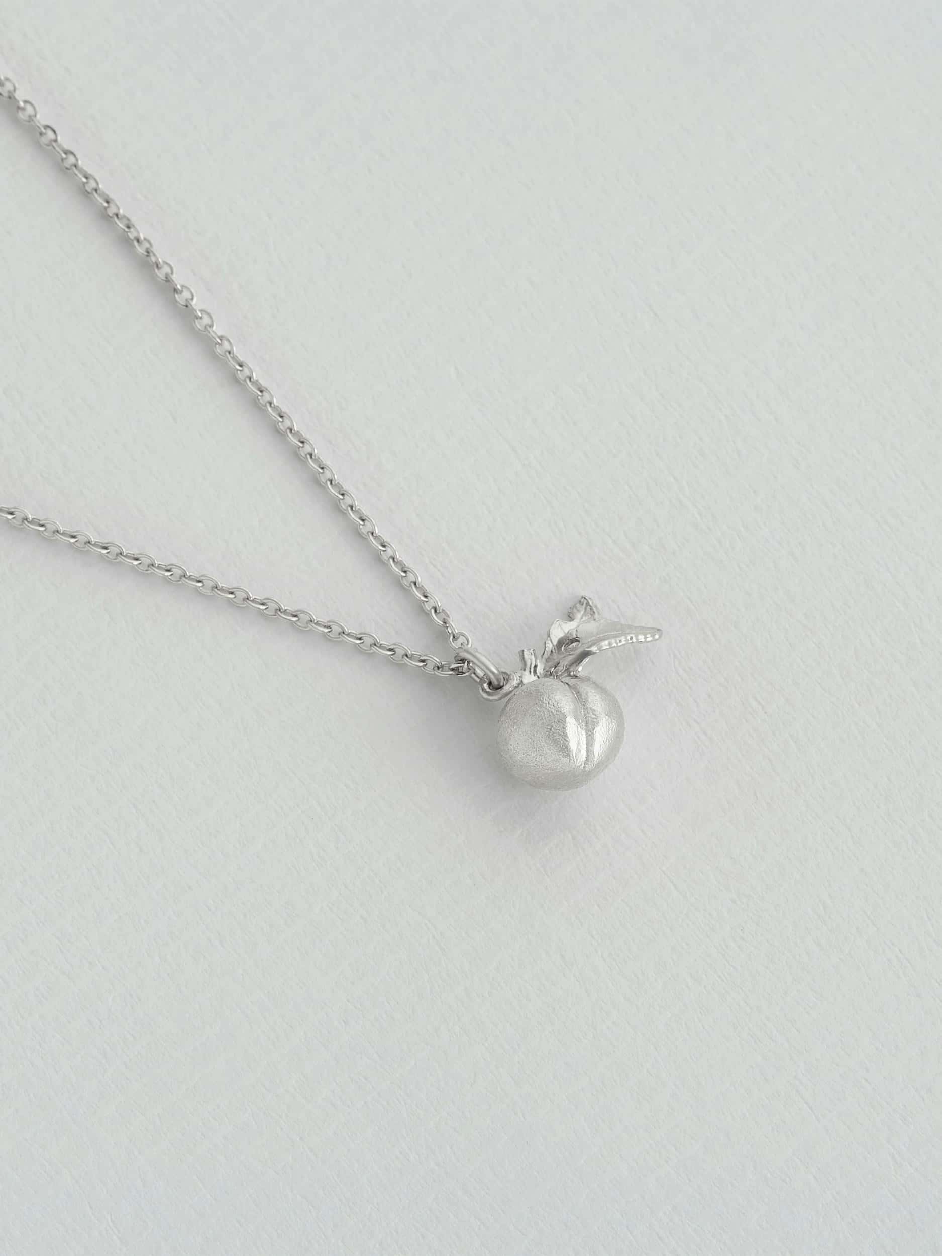 Small & Sweet Peach Necklace - image 5 | silver