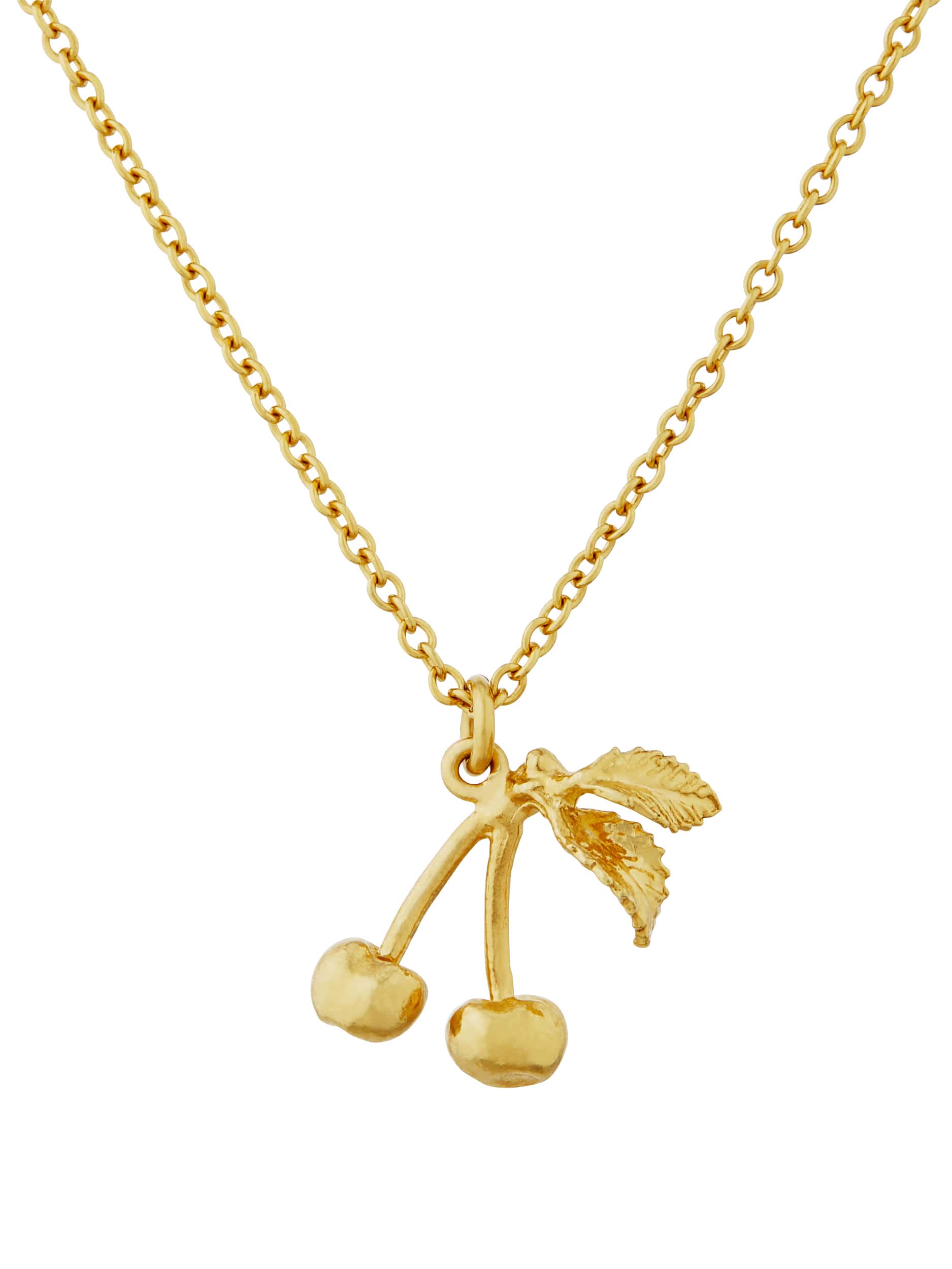 Small & Sweet Cherry Necklace - image 1 | gold plate