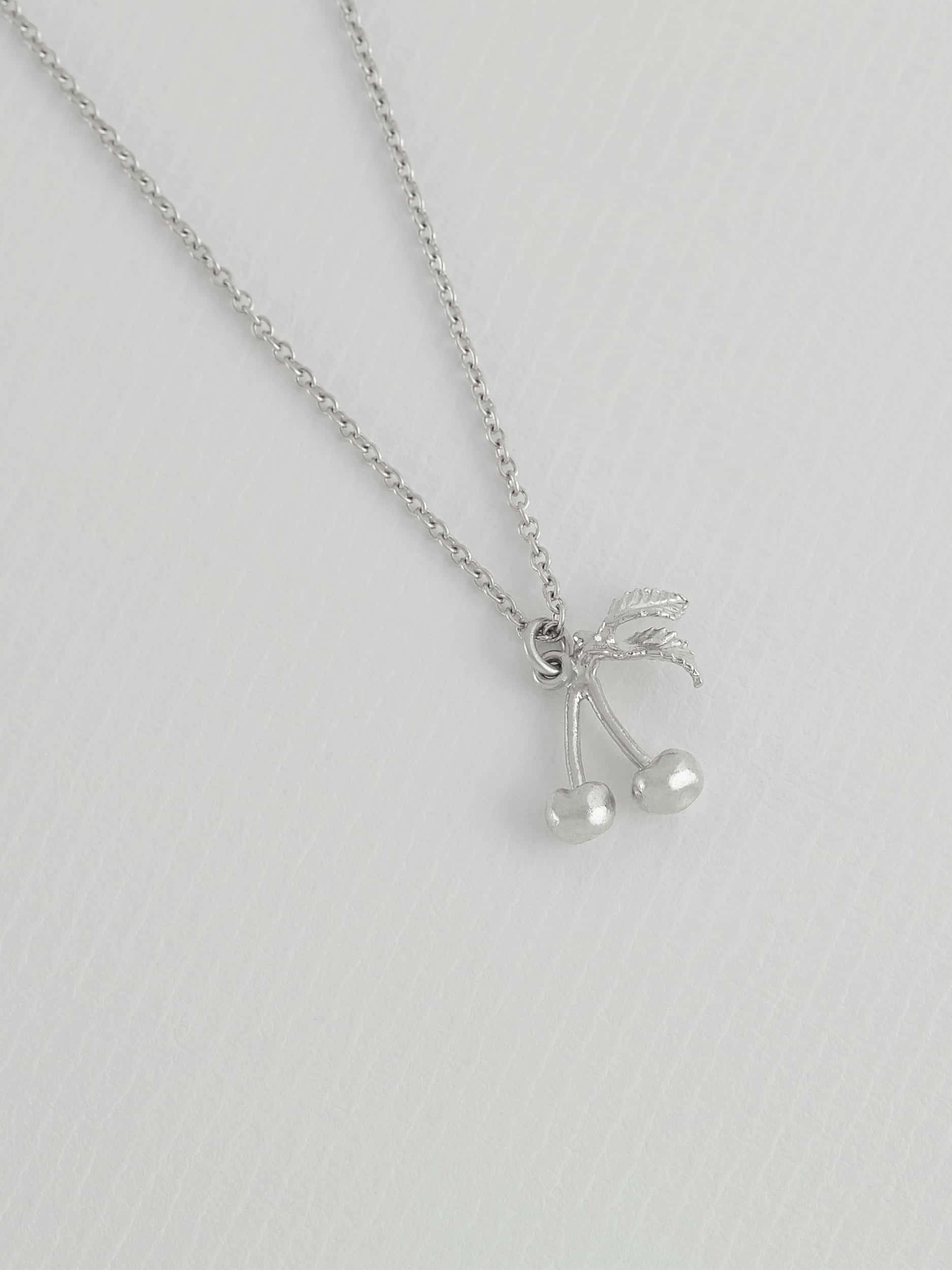Small & Sweet Cherry Necklace - image 6 | silver