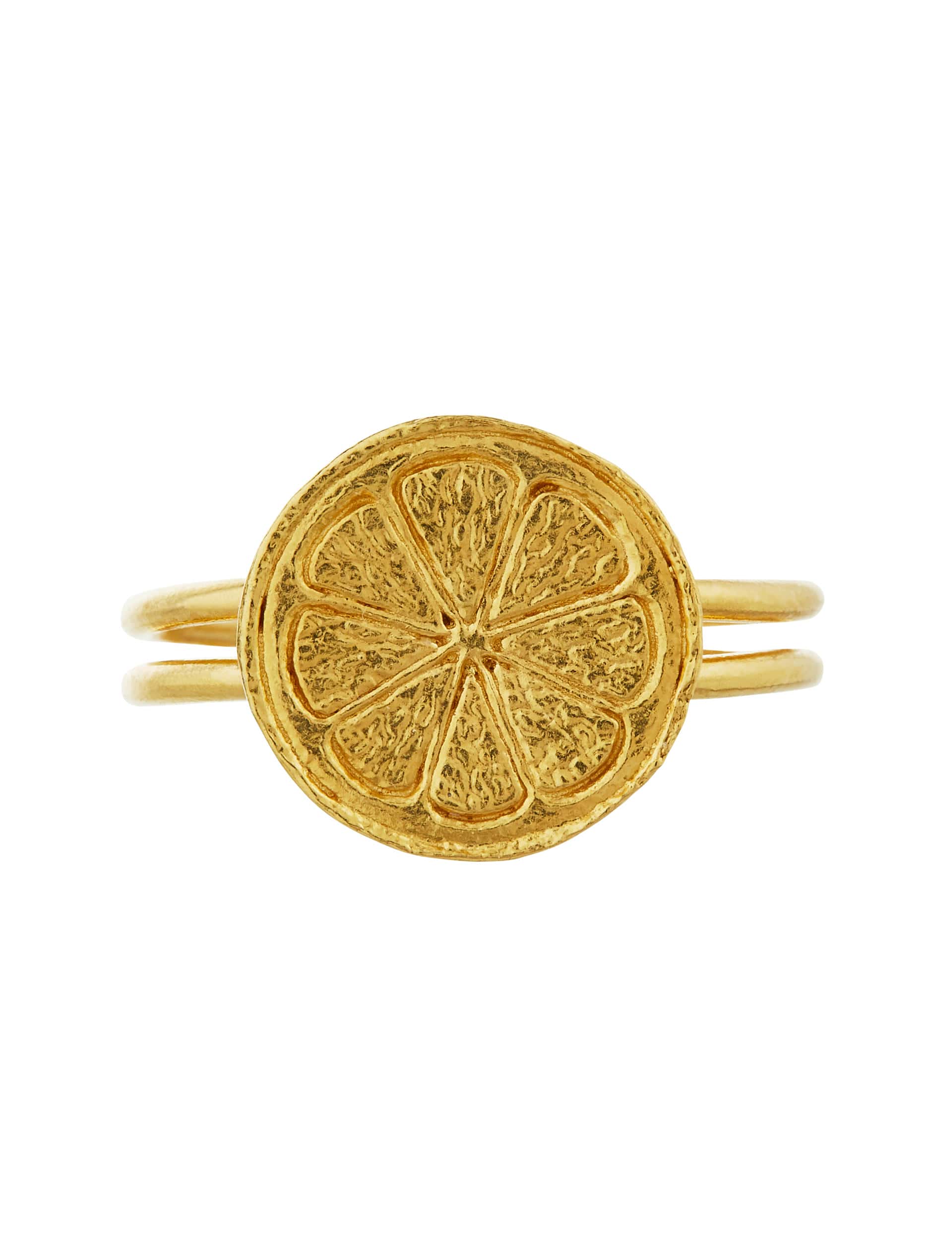 Lemon Slice Double Band Ring - image 3 | gold plate