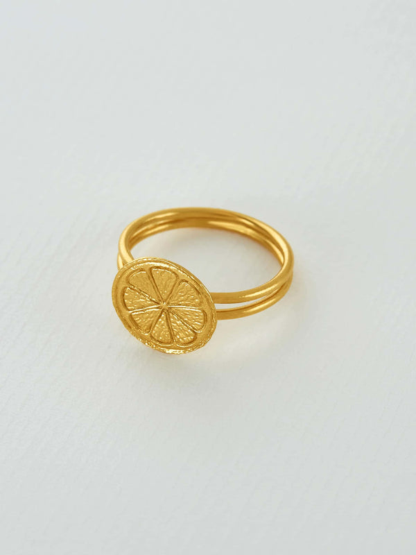 Lemon Slice Double Band Ring