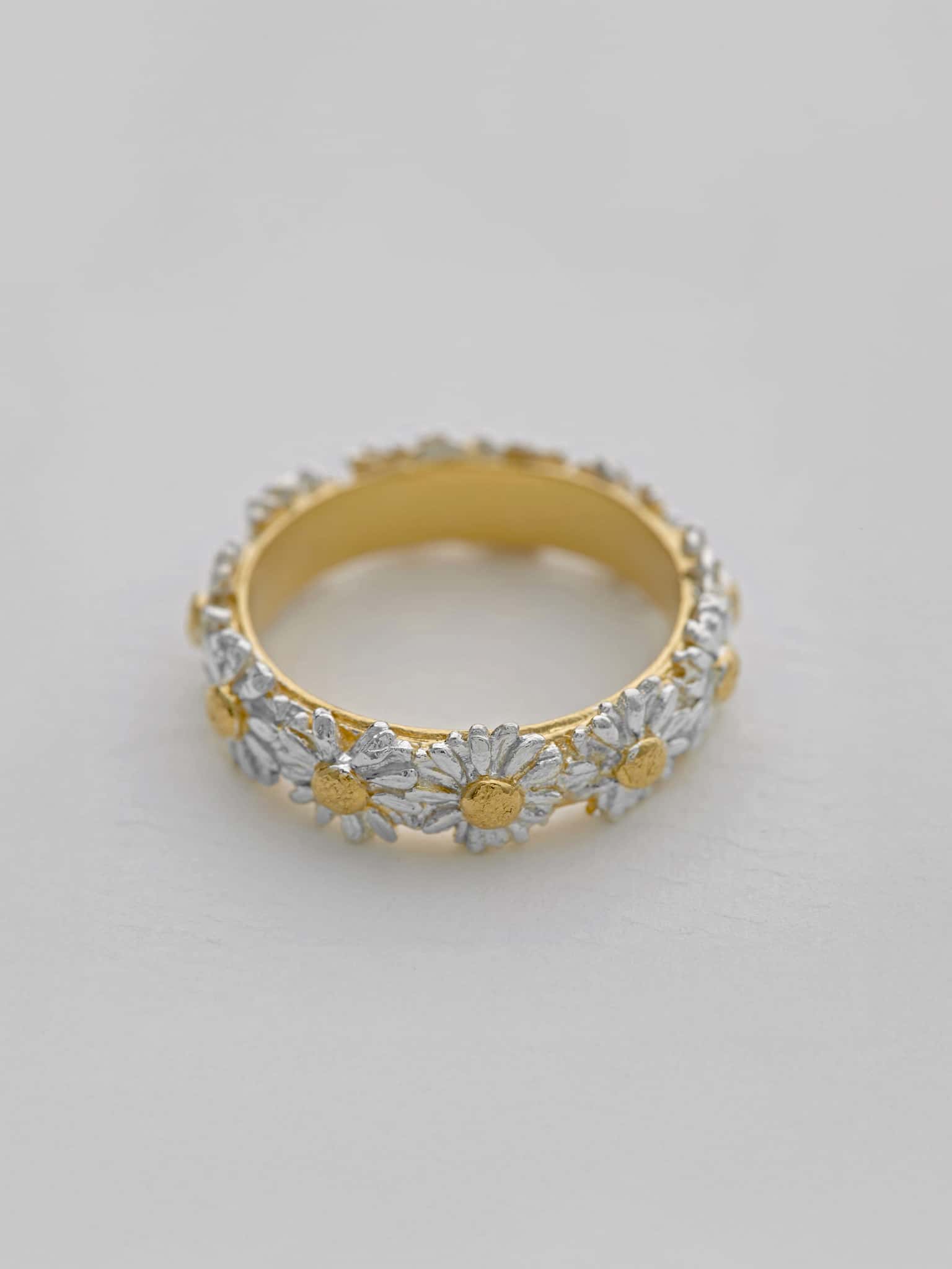 Daisy Wreath Ring - image 5 | silver & gold plate