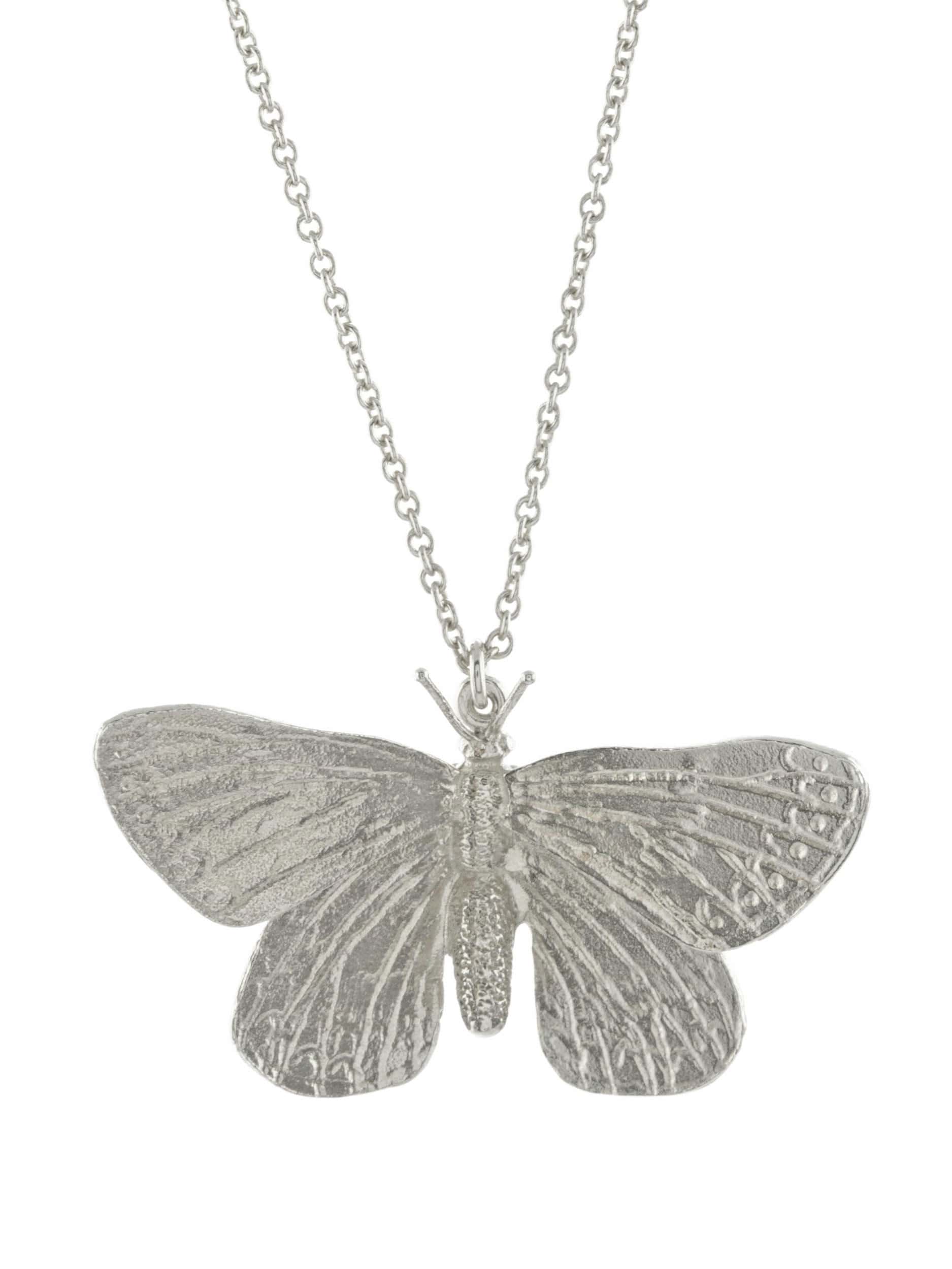 Duke of Burgundy Butterfly Necklace - image 5 | silver