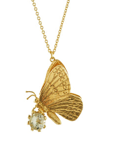 Butterfly with Green Amethyst Necklace