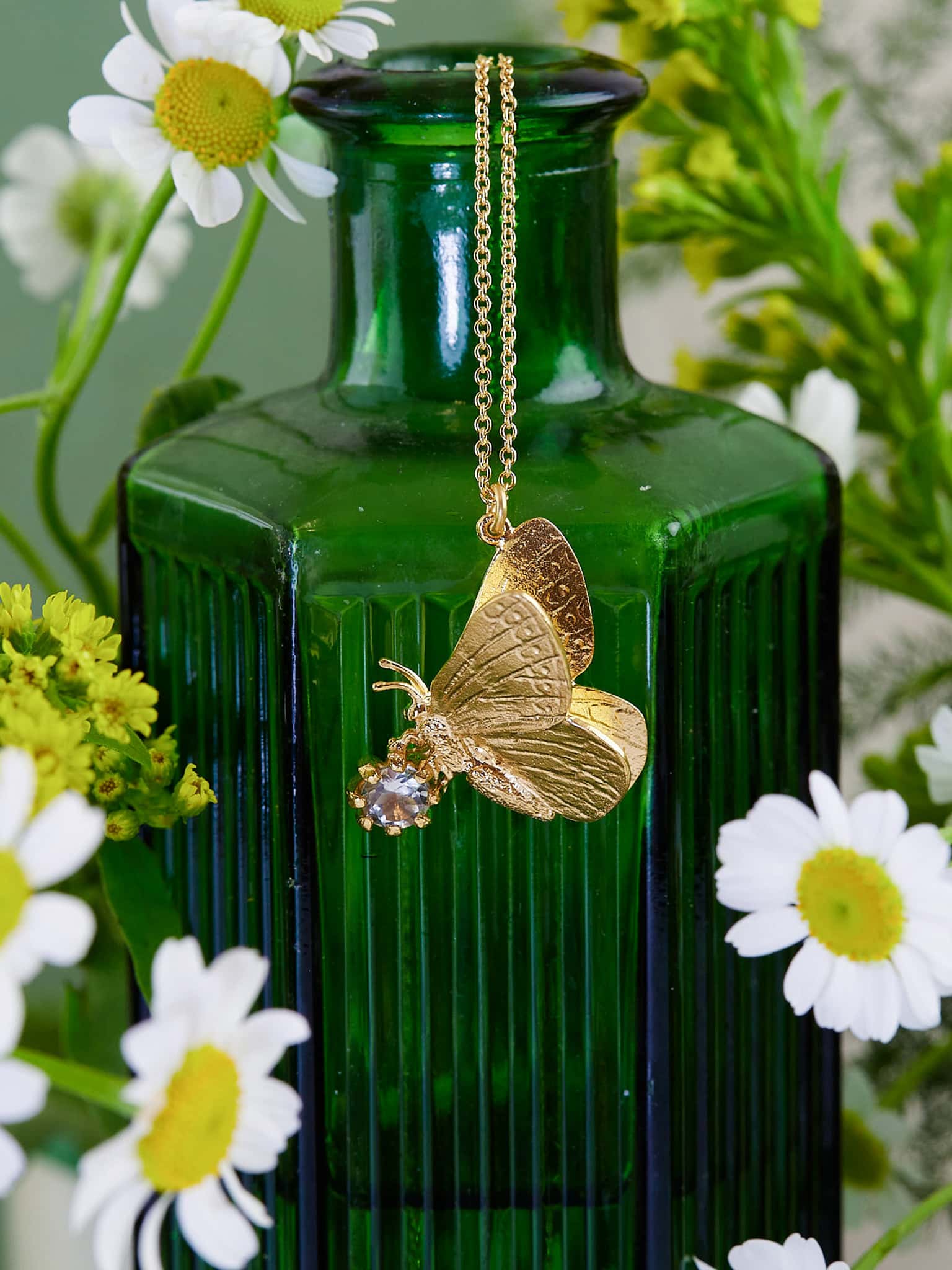 Butterfly with Green Amethyst Necklace - image 3