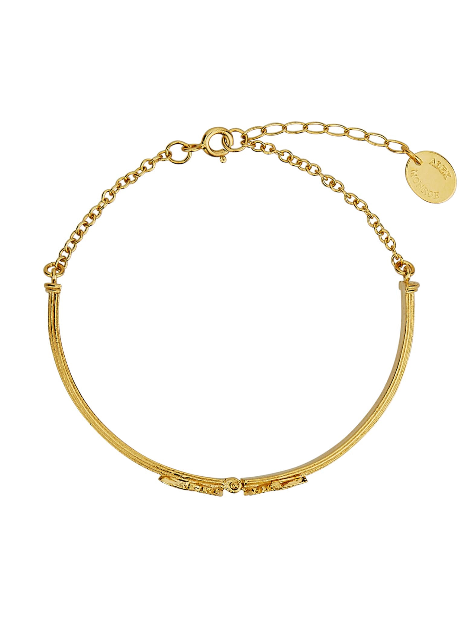 Hinged Column Bracelet with Ornate Detailing - image 5 | gold plate