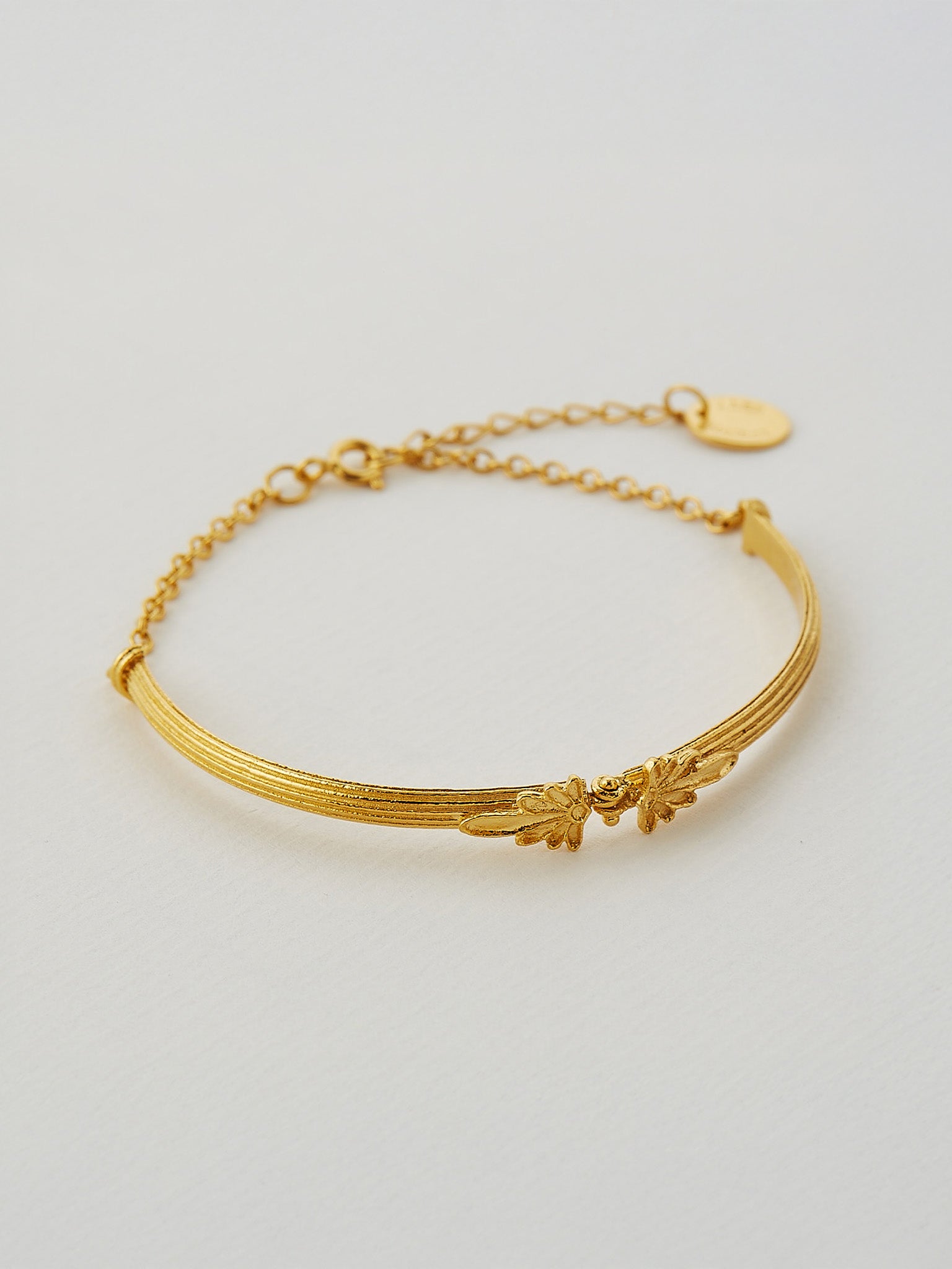Hinged Column Bracelet with Ornate Detailing - image 4 | gold plate