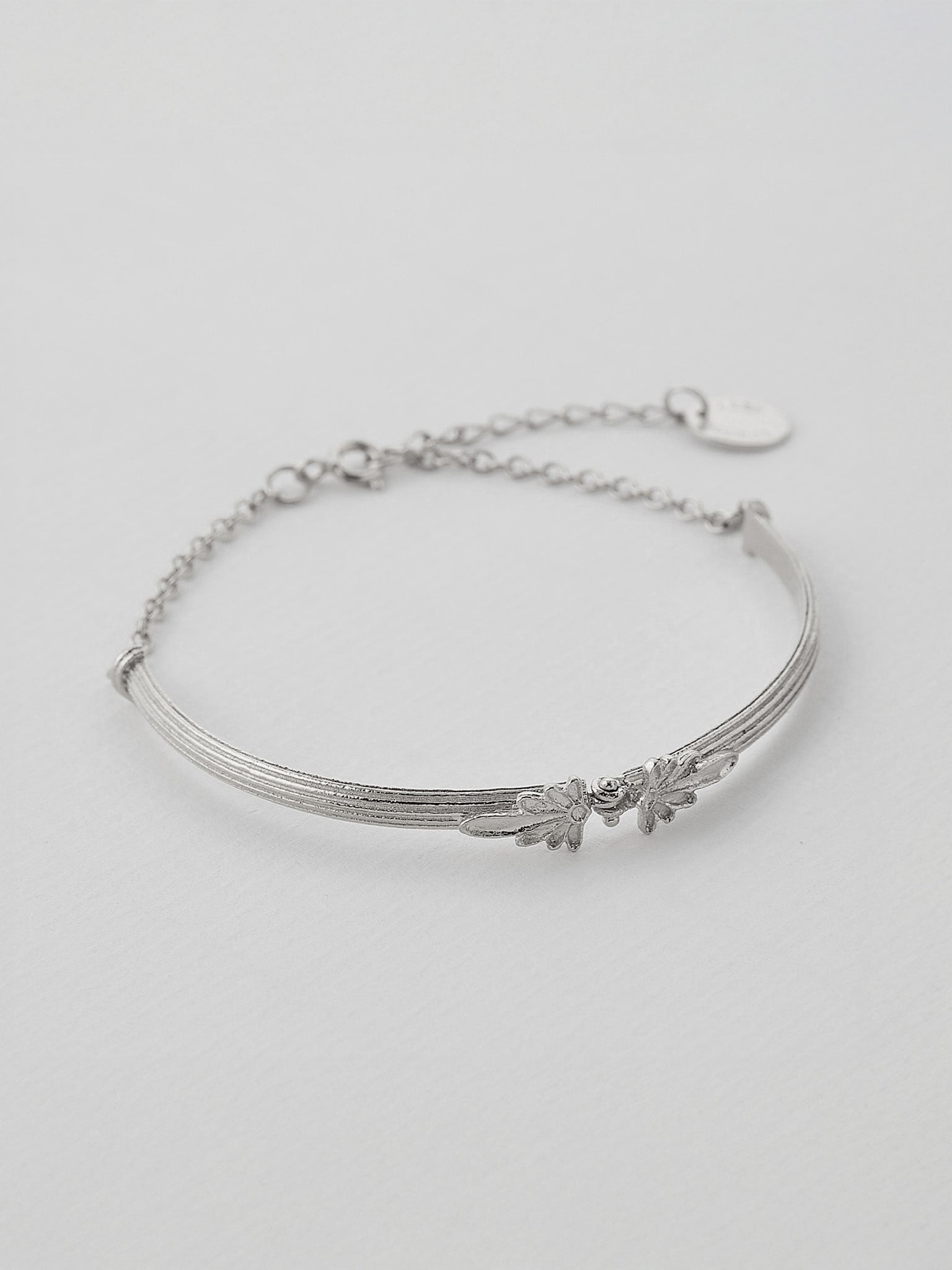 Hinged Column Bracelet with Ornate Detailing - image 8 | silver