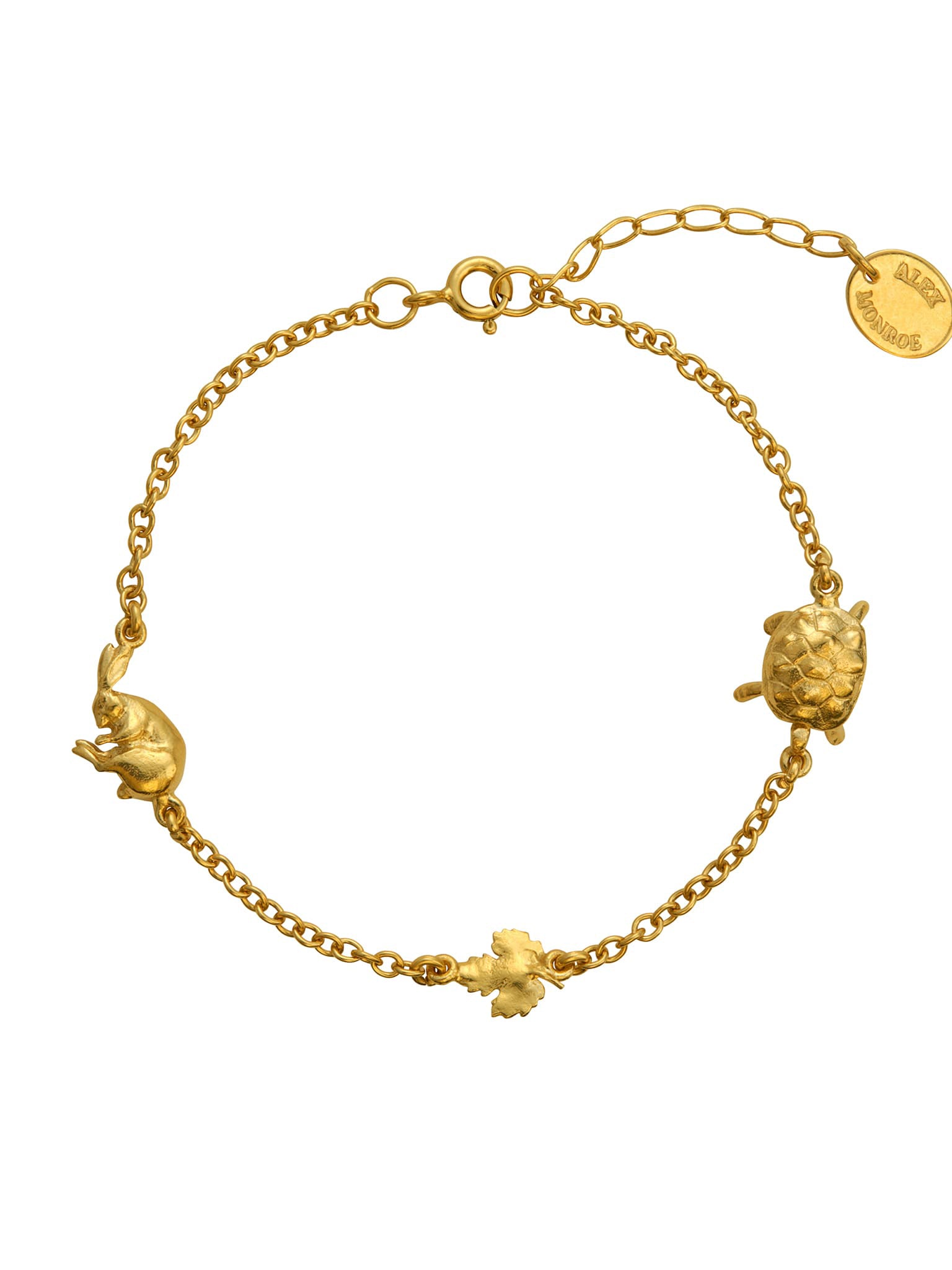 Tortoise & the Hare In-Line Bracelet - image 1 | gold plate