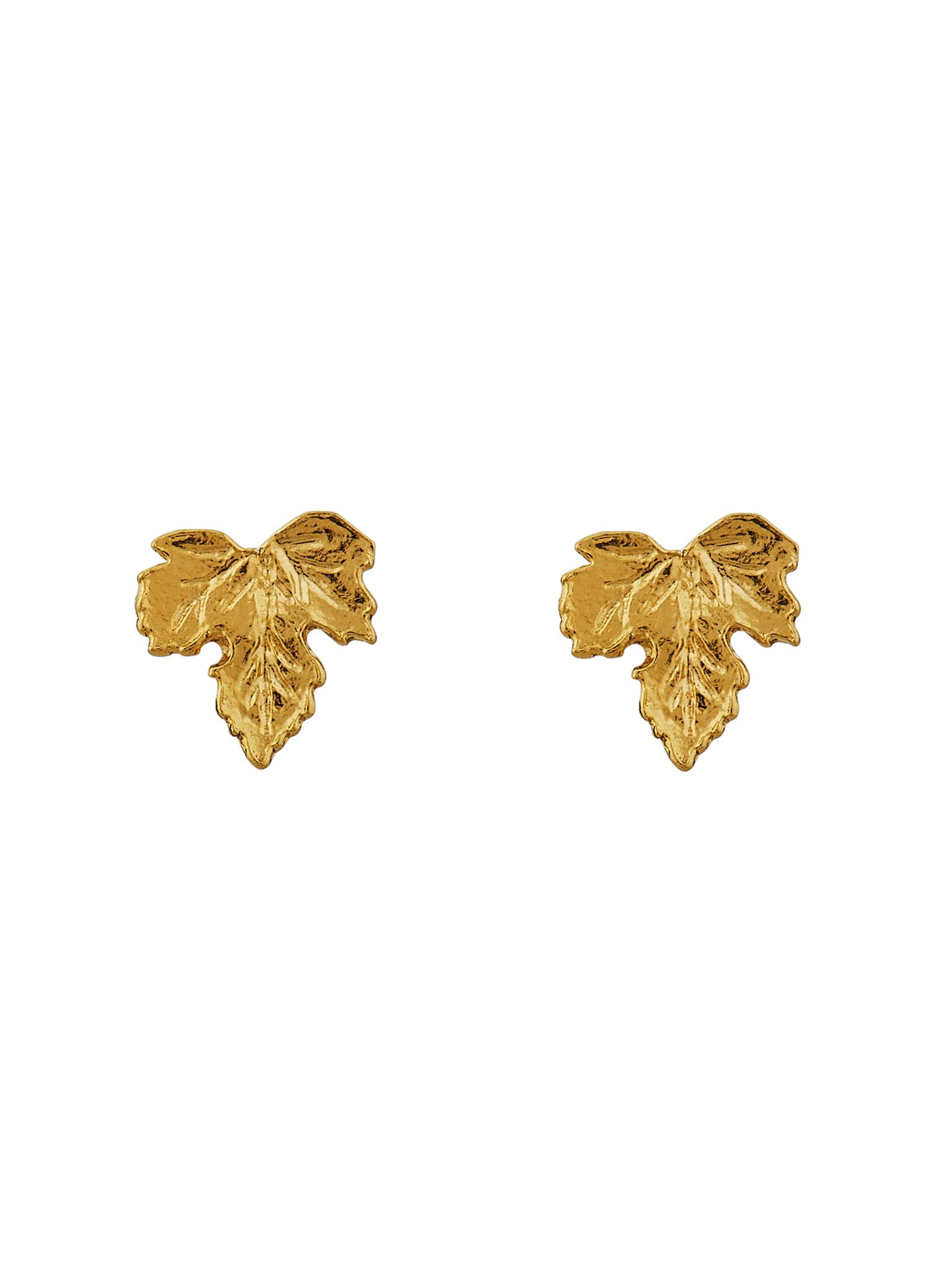 Vine Leaf Stud Earrings - image 5 | gold plate
