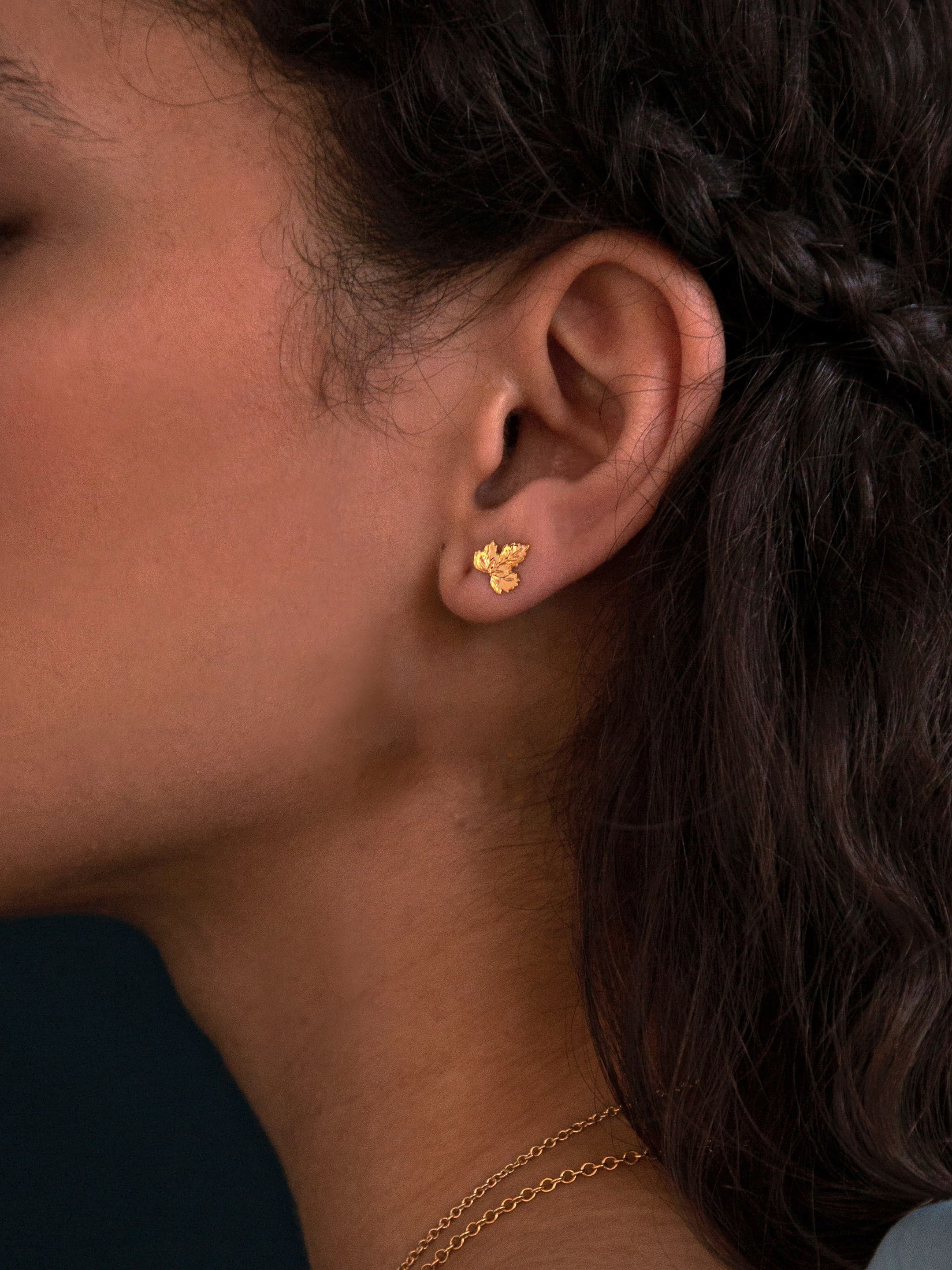 Vine Leaf Stud Earrings - image 2