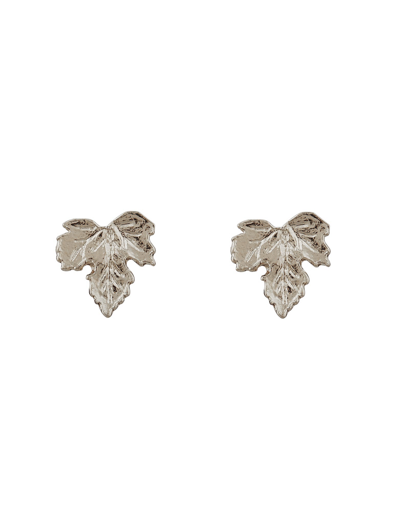 Vine Leaf Stud Earrings - image 8 | silver